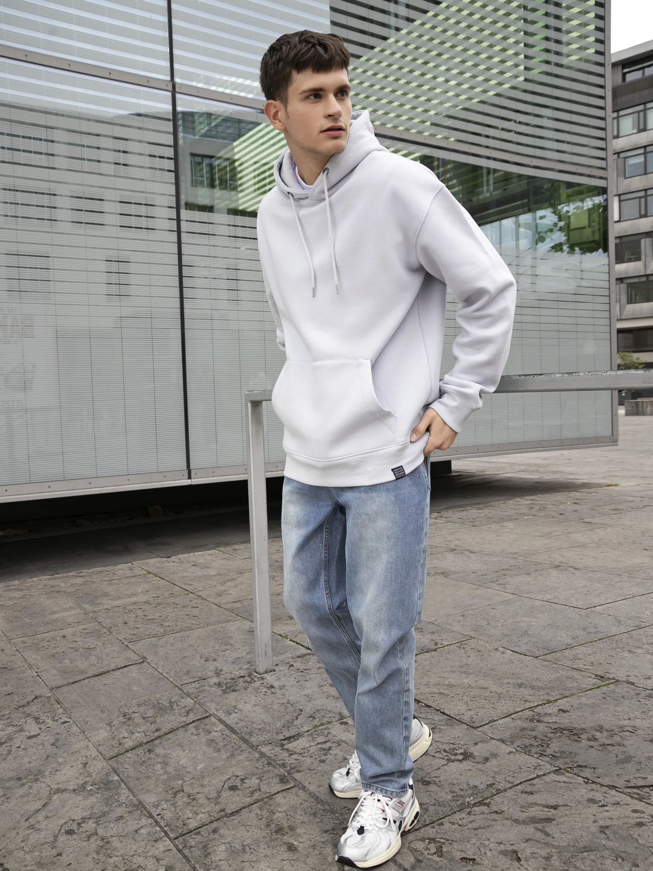 IX-O YF-He Basic Sweat Shirt Hooded Grau 887815 14-4106 4