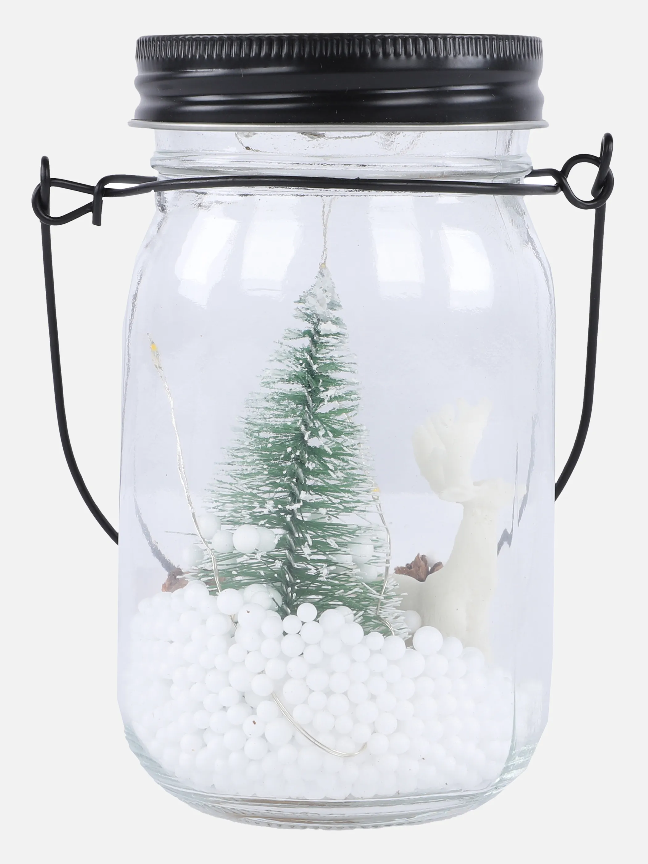 Weihnachten Glas mit Weihnachtsdeko + LED Weiß 871161 SONSTIGE 2
