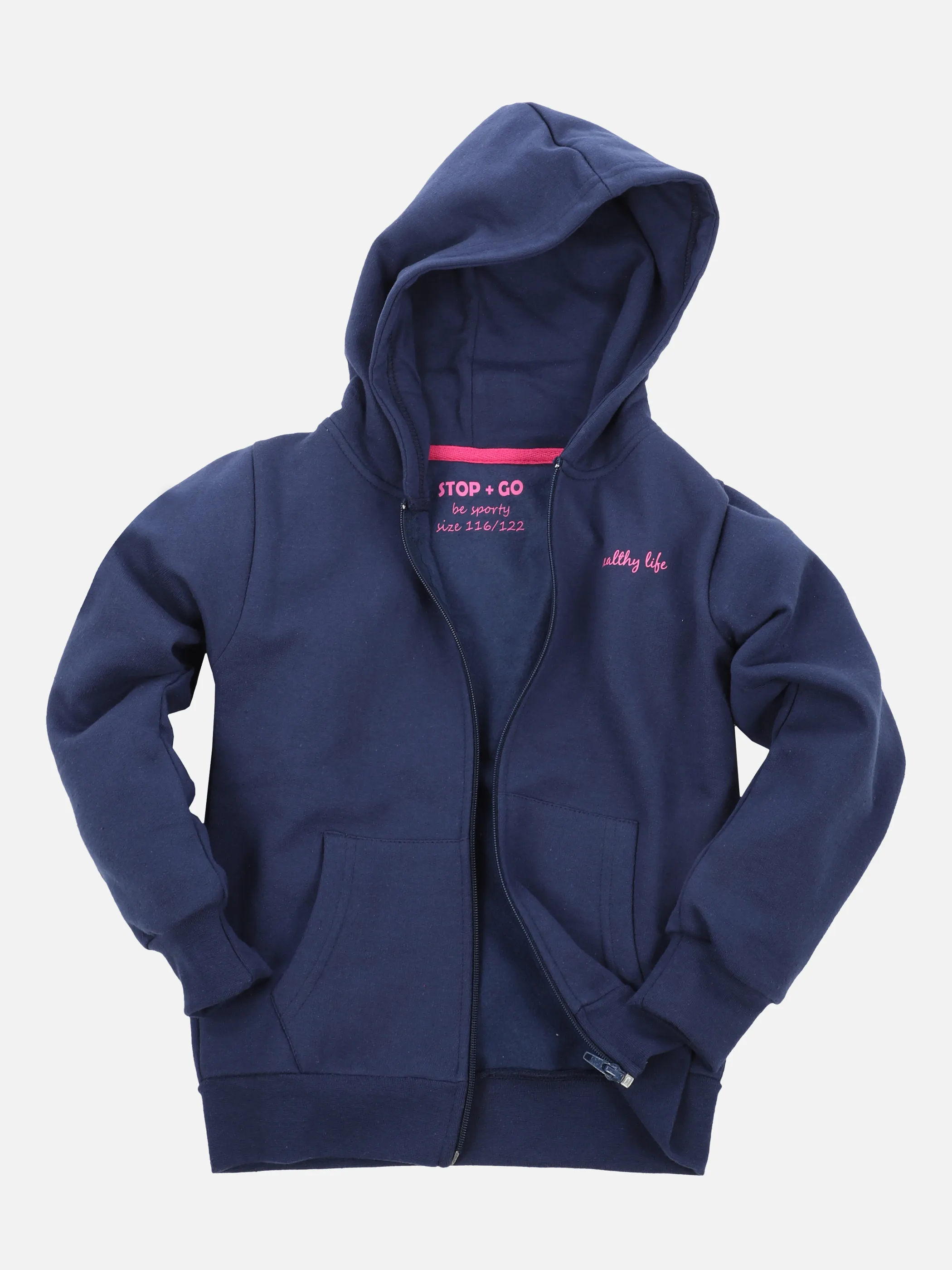 Stop + Go Kl. Md-Sportjacke mit Kapuze Blau 860019 BLUE 1 Stop + Go Kl. Md-Sportjacke mit Kapuze Blau 860019 BLUE 1