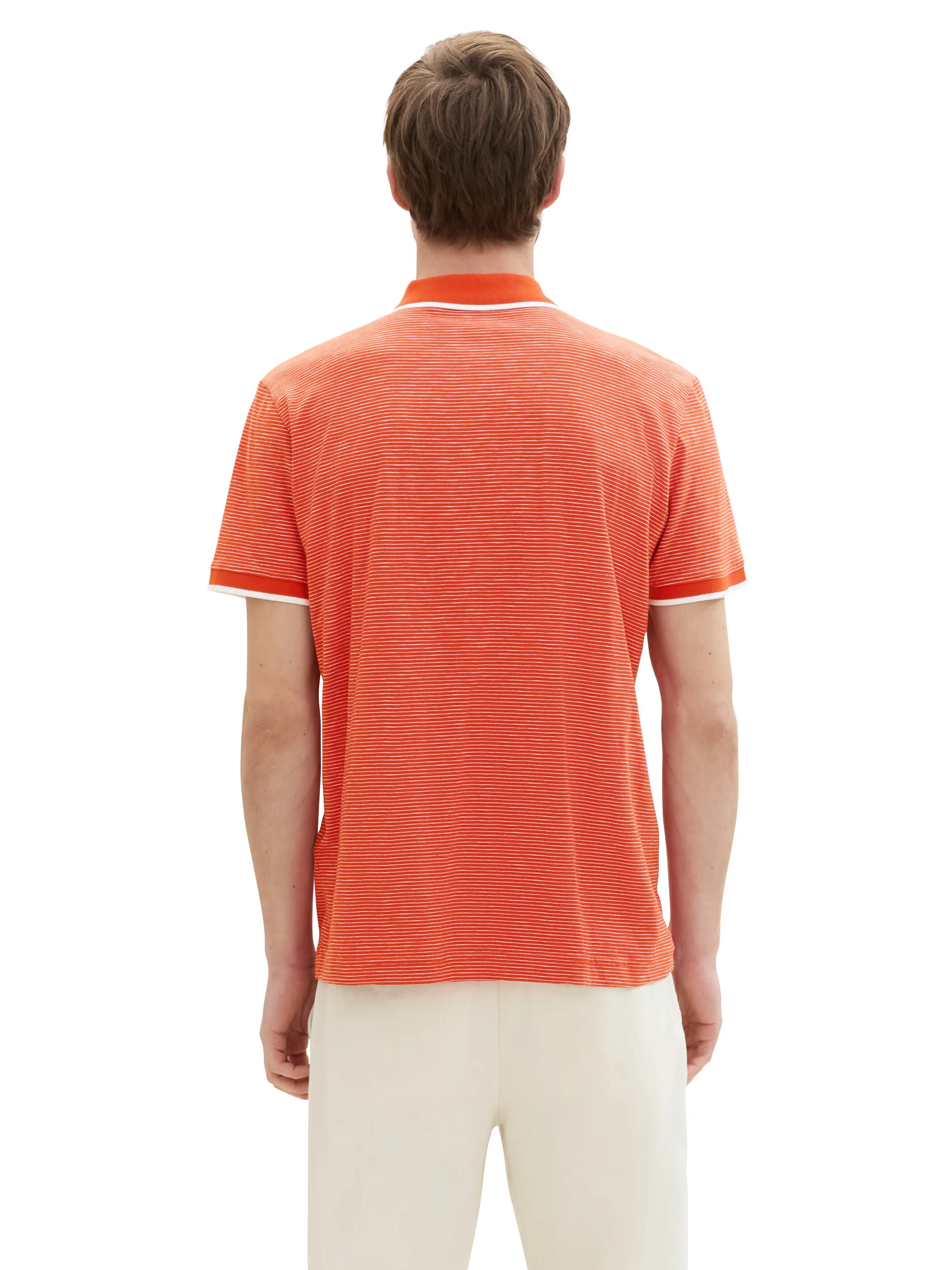 Tom Tailor 1041786 fine striped polo Orange 895688 35600 2