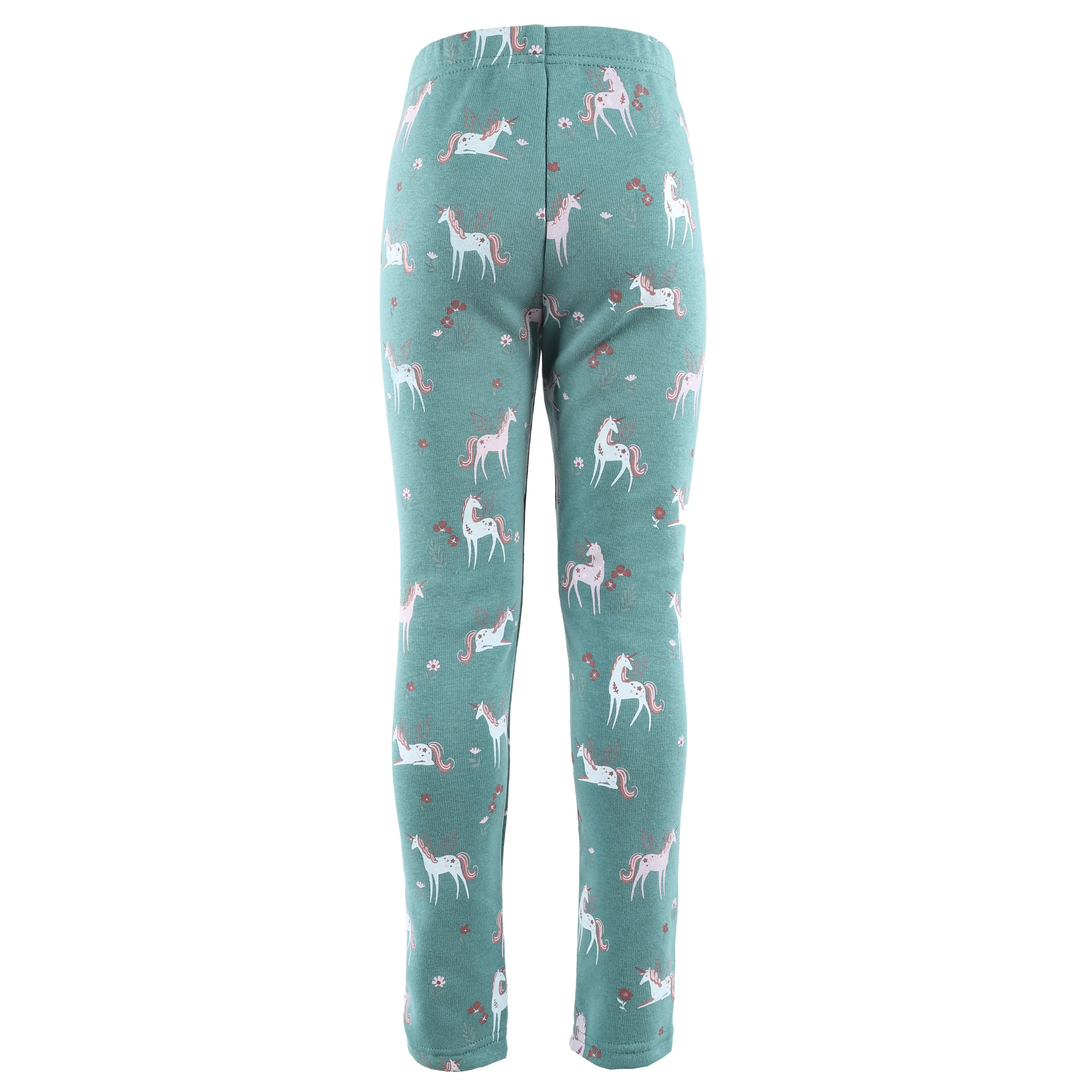 Stop + Go KM Flauschleggings in petrol mit AOP Einhorn Türkis 884318 PETROL 2