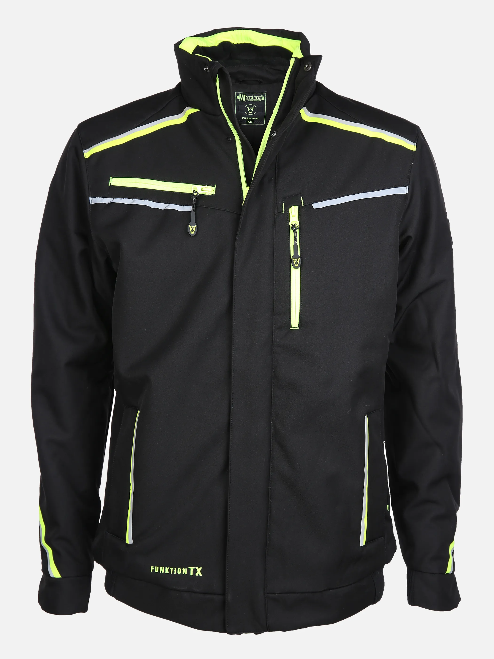 Worker He. Softshelljacke wattiert Neon Schwarz 853702 SCHWARZ 1