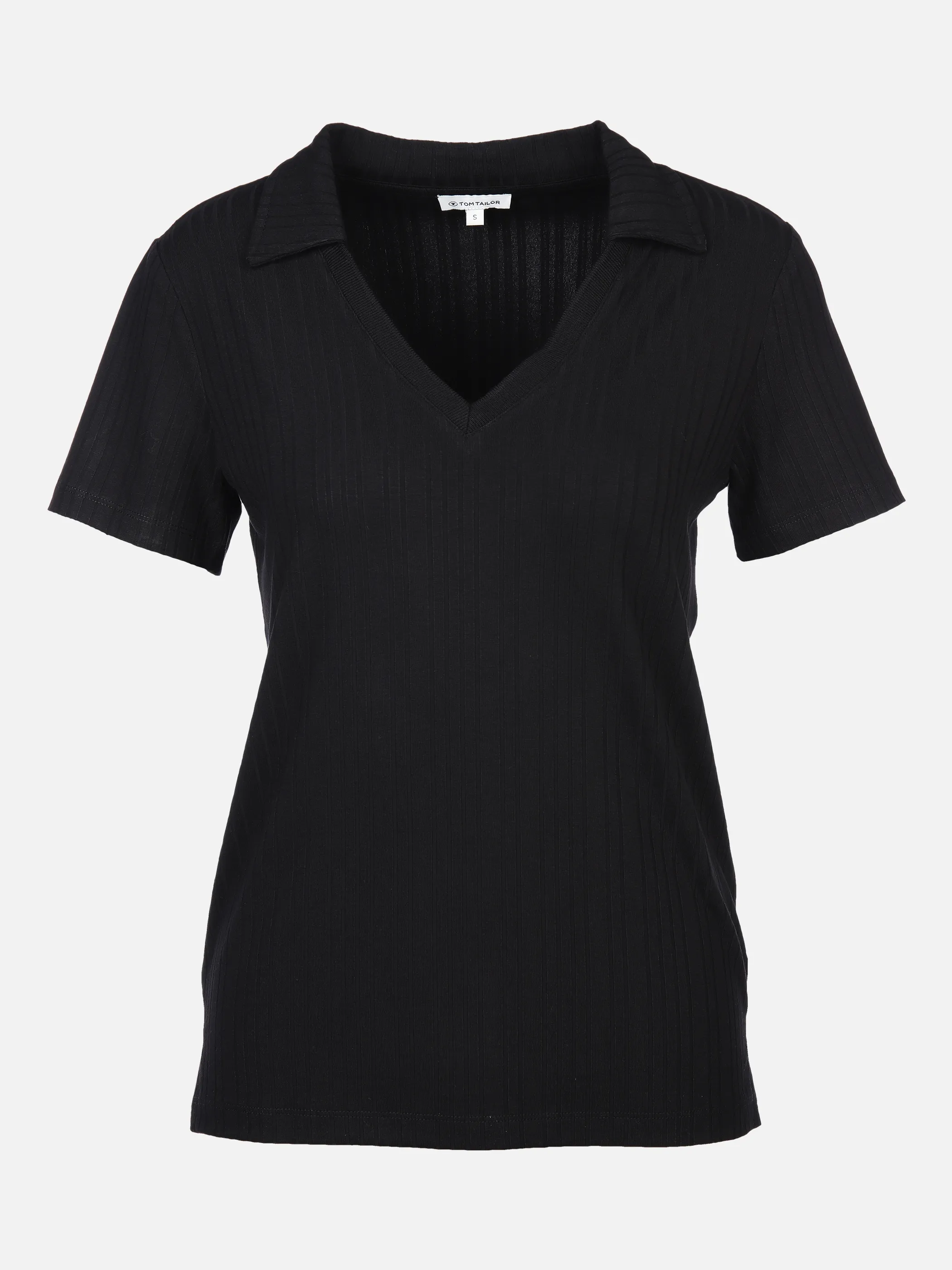 Tom Tailor 1036796 T-shirt rib polo collar Schwarz 880509 14482 1 Tom Tailor 1036796 T-shirt rib polo collar Schwarz 880509 14482 1
