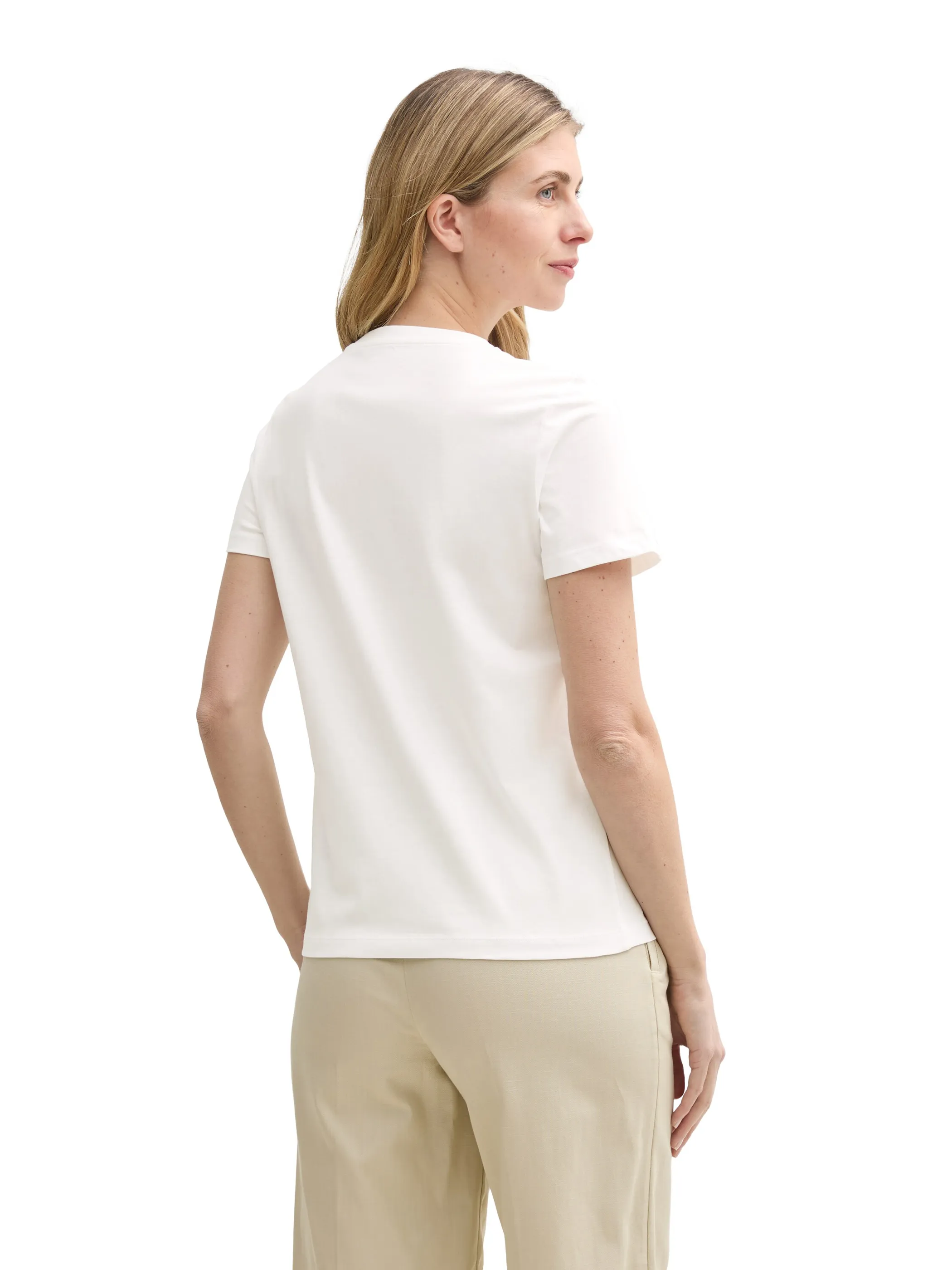 Tom Tailor 1046437 T-shirt basic with print Weiß 910035 10315 2