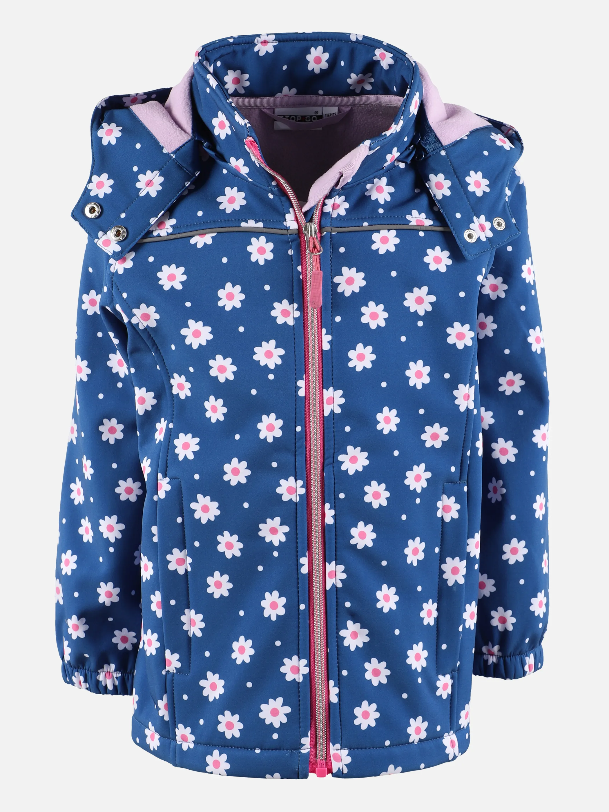 Stop + Go KM Softshelljacke mit AOP Blumen in navy Blau 875506 BLAU 1