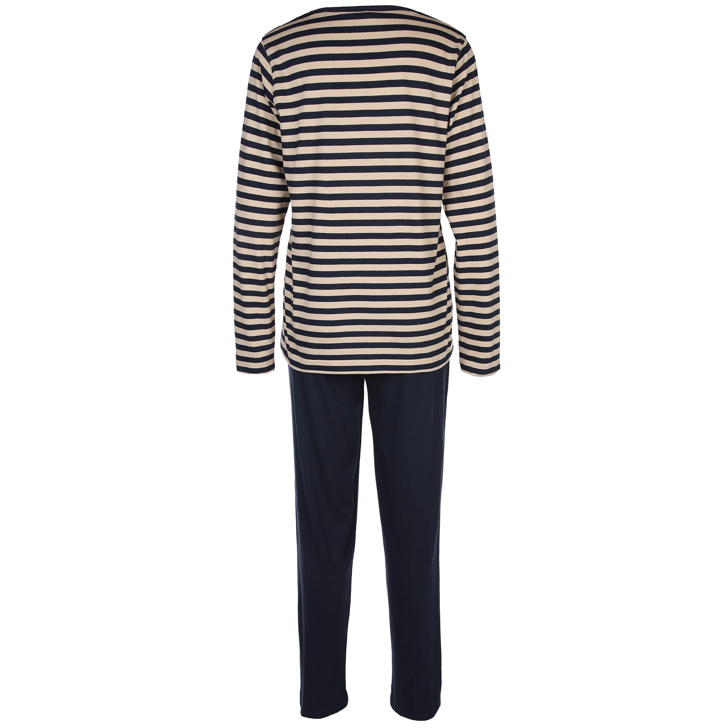 Sure Da. Pyjama lang Shirt gestreif Blau 881539 NAVY/CAMEL 2