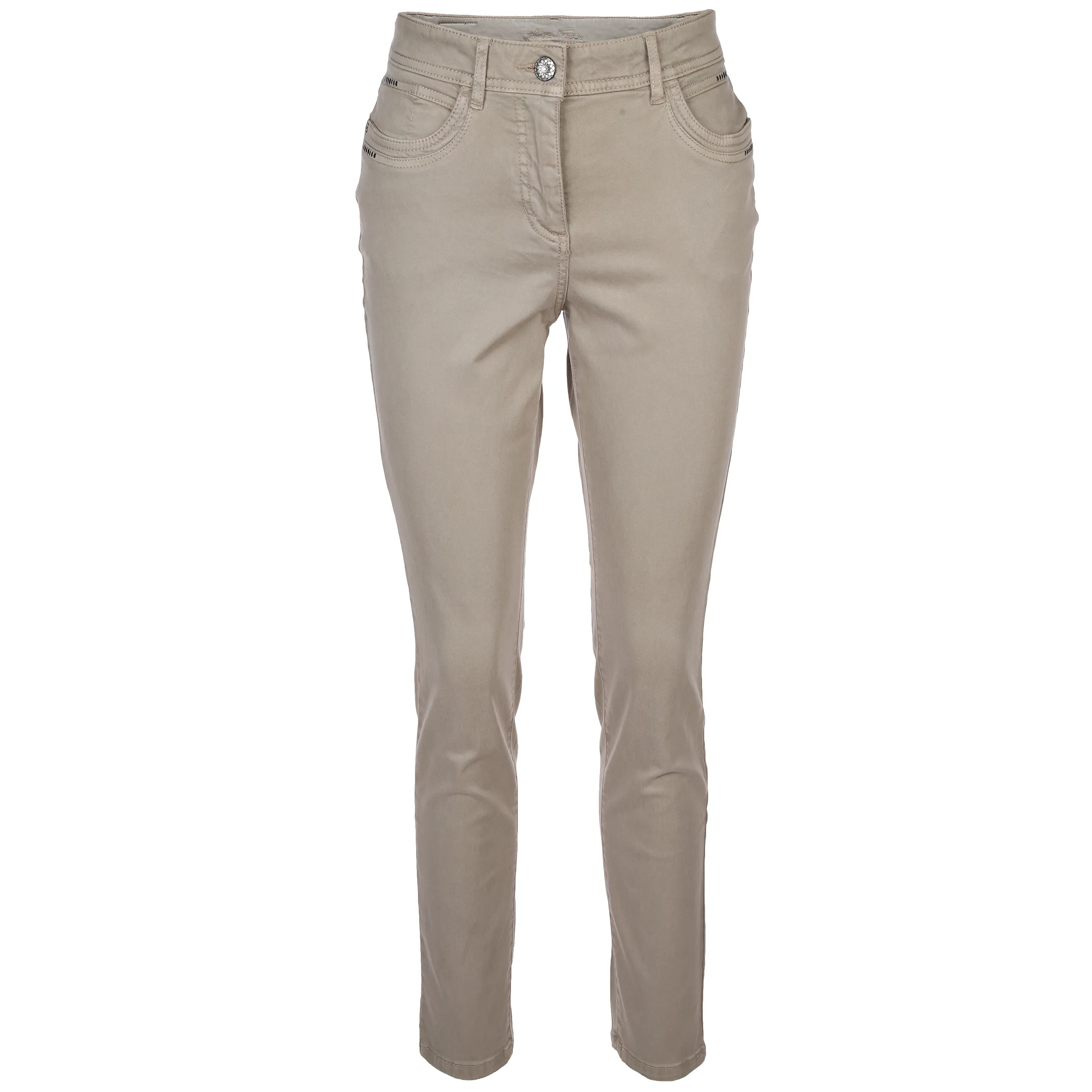 Lisa Tossa Da-Jeans slim fit m. Steinchen Braun 881474 TAUPE 1