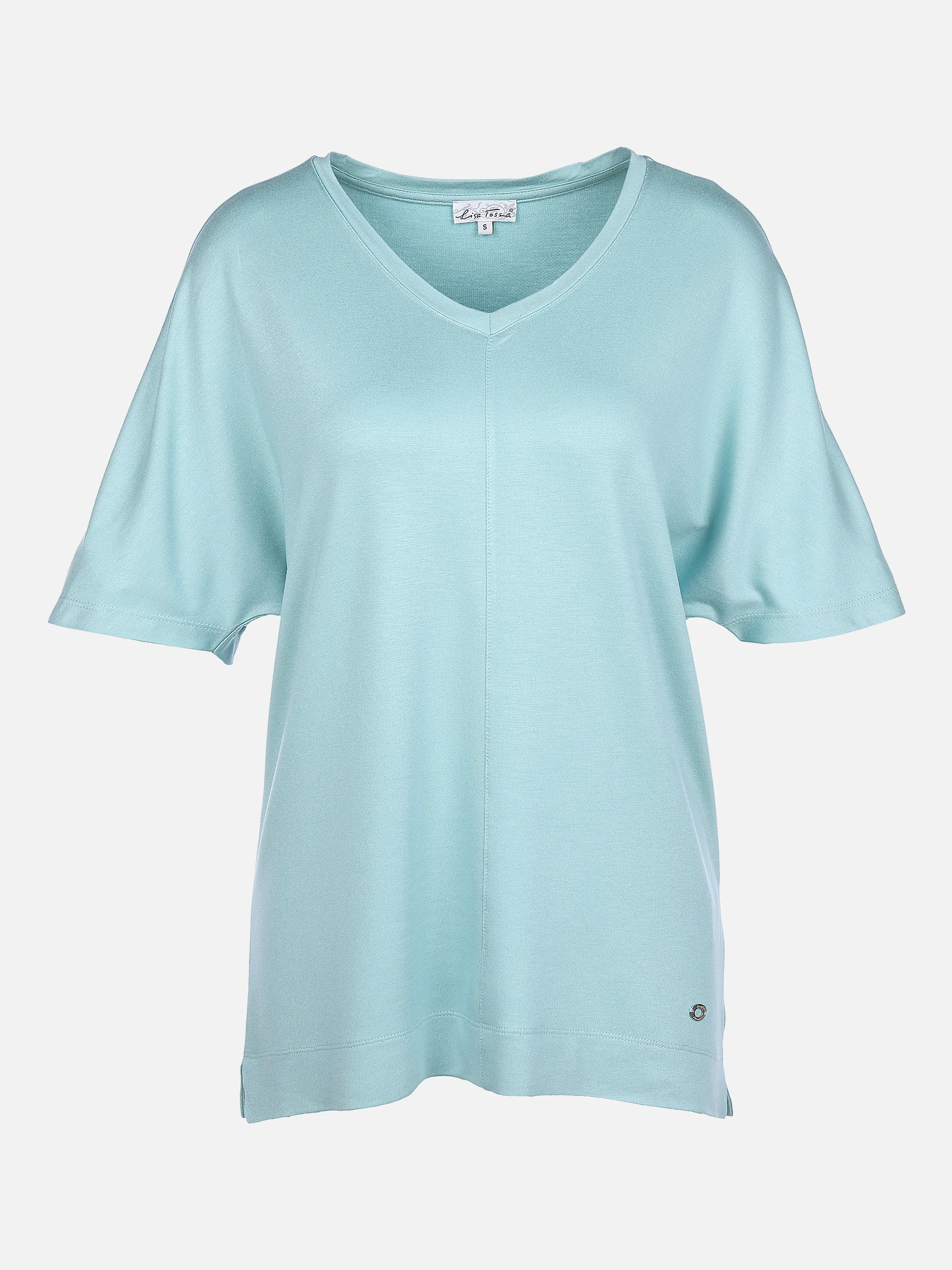 Lisa Tossa Da-T-Shirt m. V-Ausschnitt Blau 866116 AGAVE 1