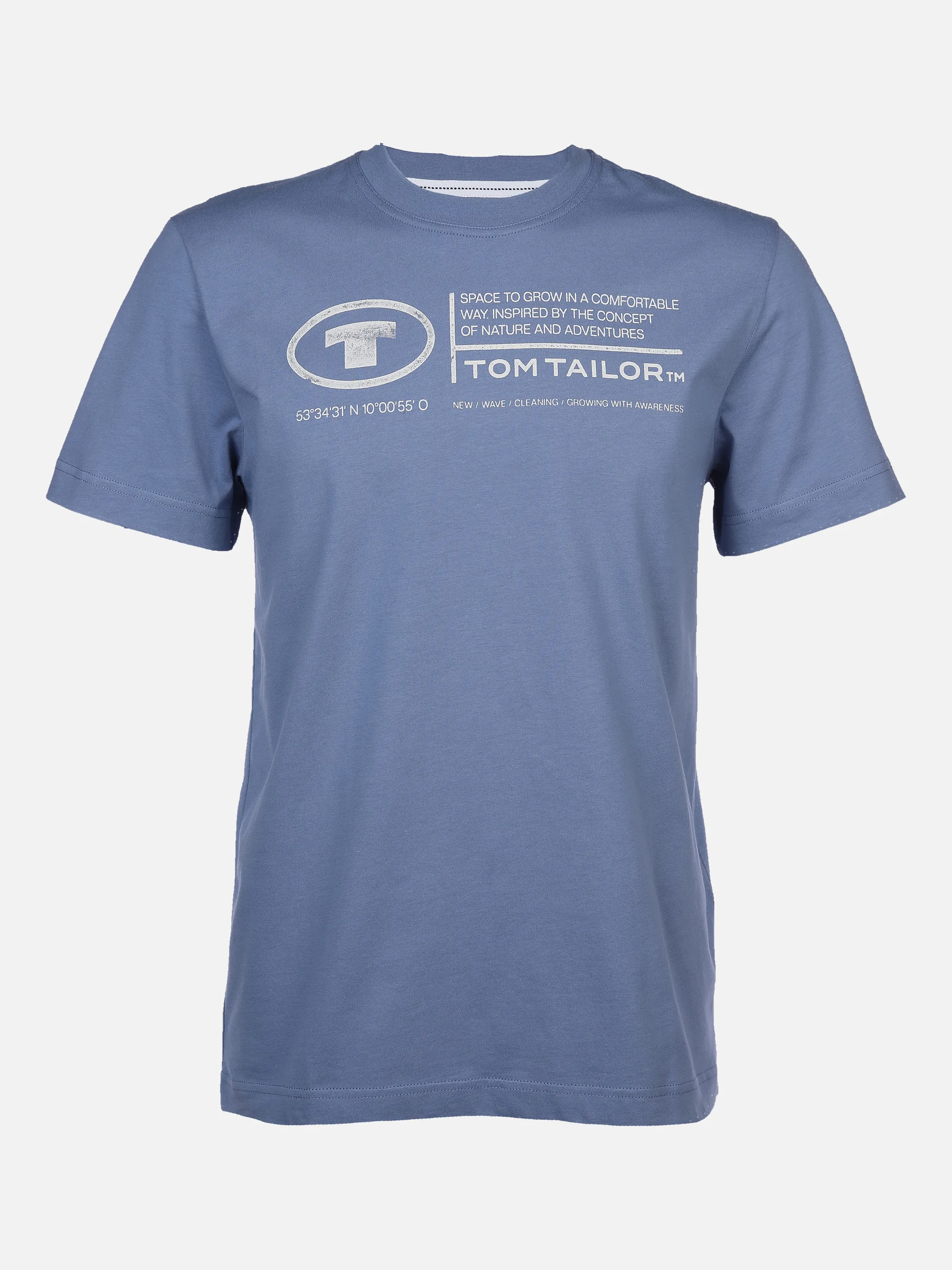 Tom Tailor 1035611 NOS printed crewneck t-shirt Blau 874939 12364 1