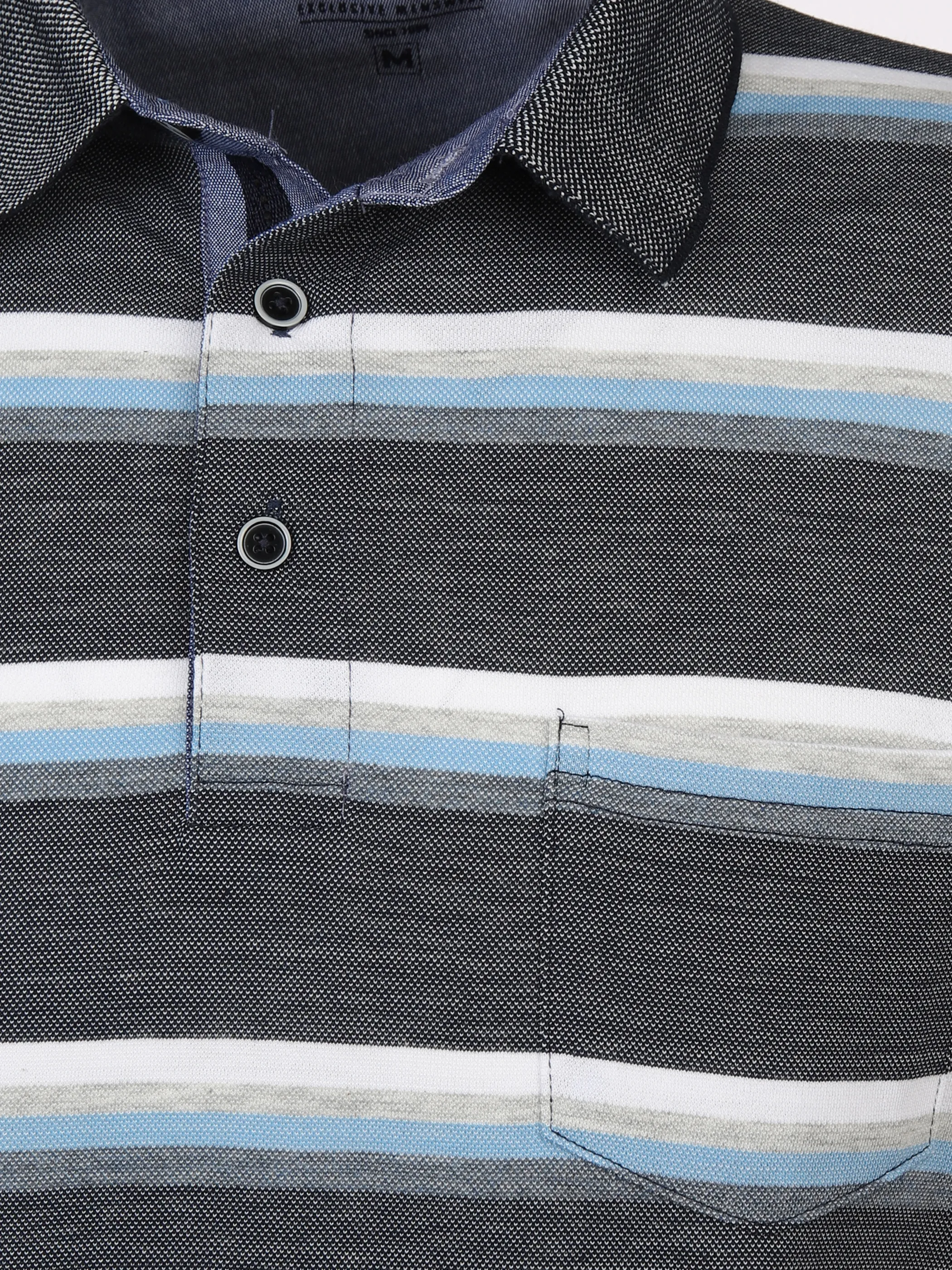 Jim Spencer He. Poloshirt 1/2 Arm Streifen melange Blau 881996 NAVY 3 Jim Spencer He. Poloshirt 1/2 Arm Streifen melange Blau 881996 NAVY 3