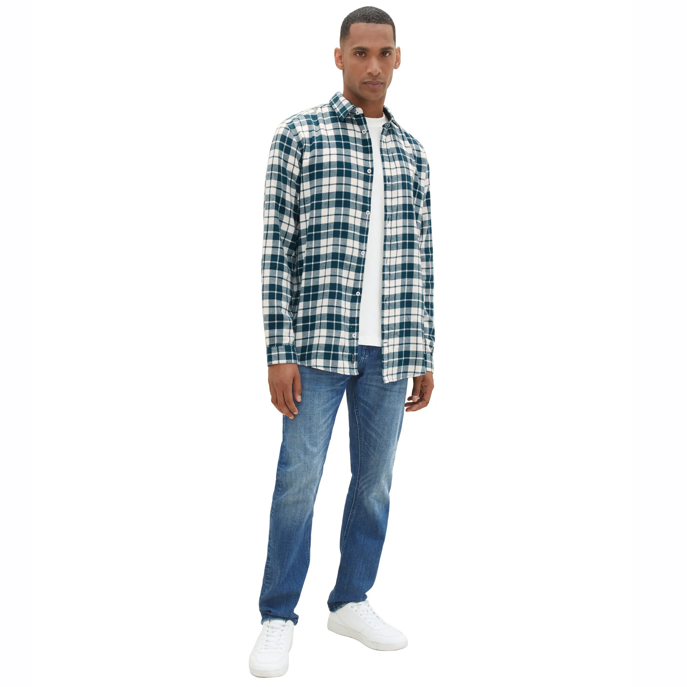 Tom Tailor 1038760 checked shirt Weiß 887480 33845 4