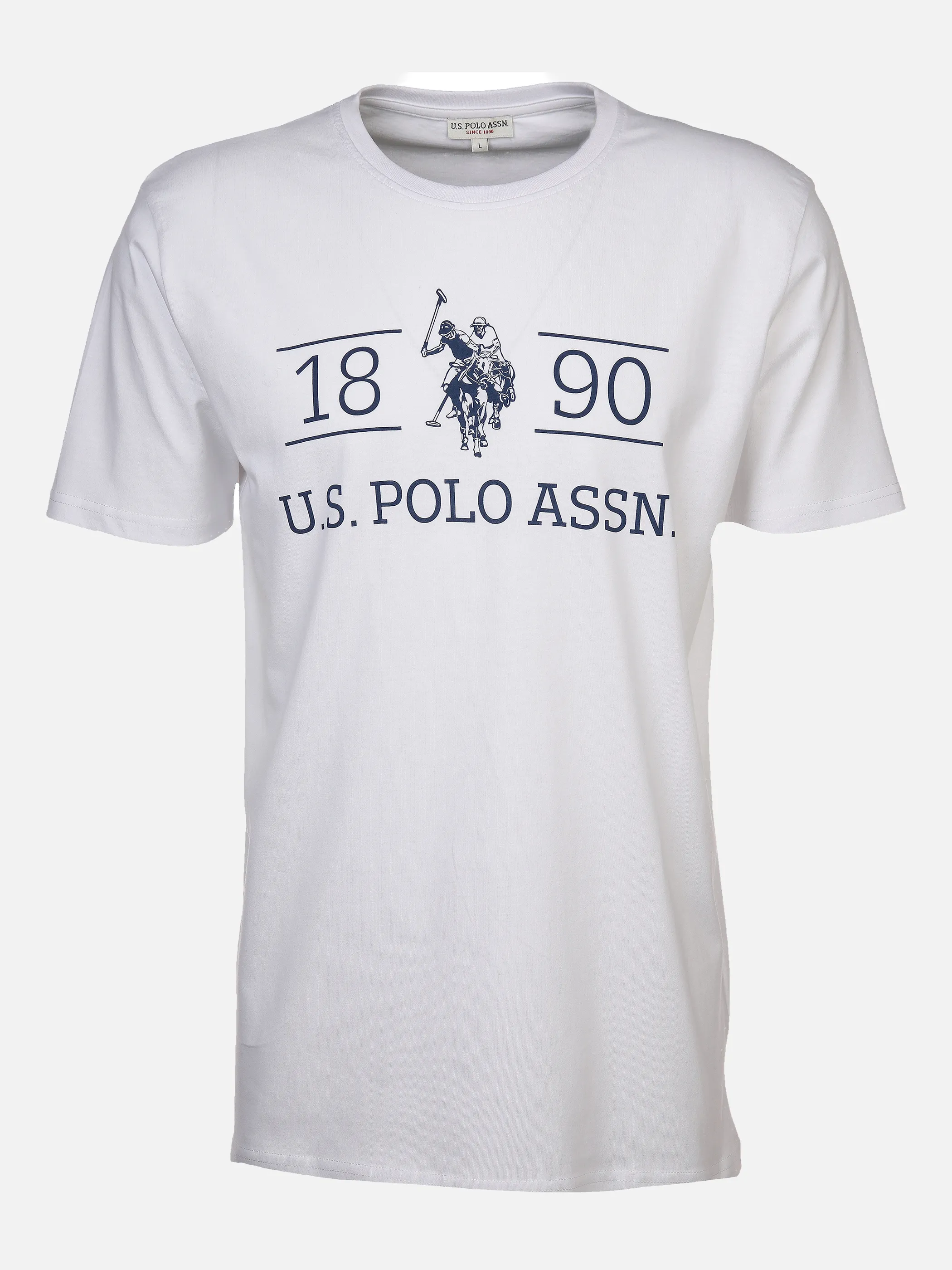 U.S. Polo Assn. He. T-Shirt 1/2 Arm Logo 1890 Weiß 881277 WHITE 1