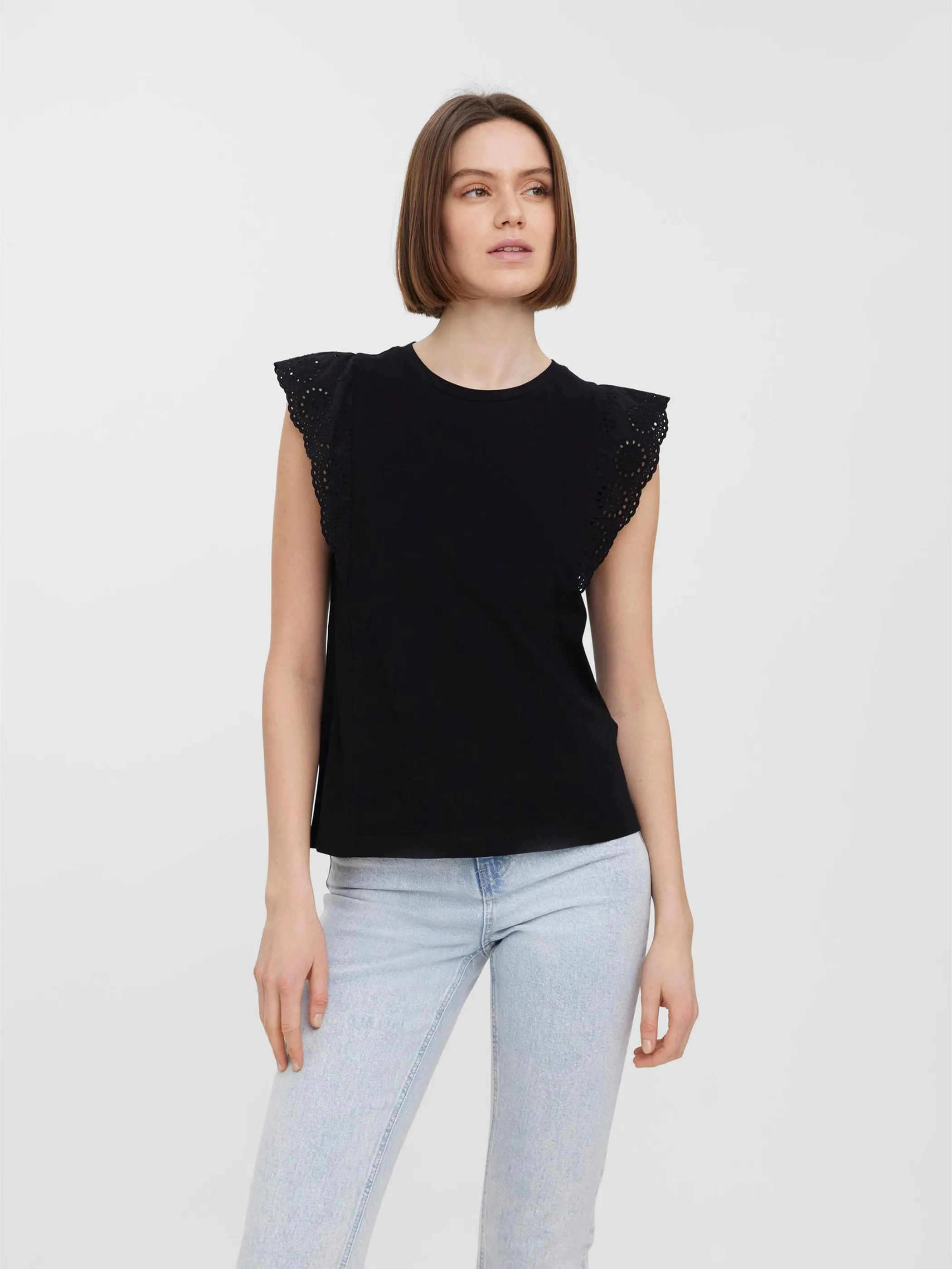 Vero Moda 10259908 VMHOLLYN SS TOP GA NO Schwarz 859968 177868 5