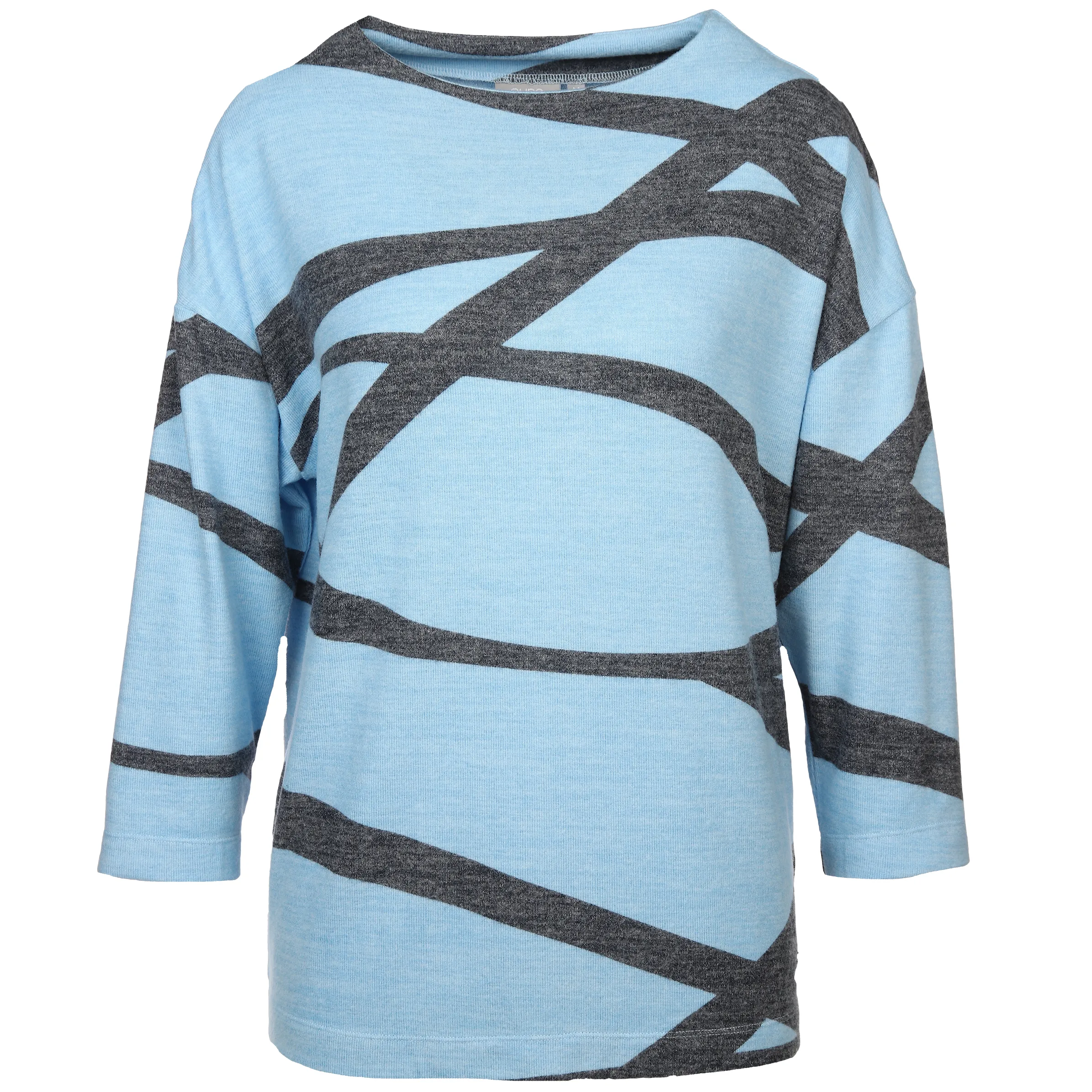 Sure Da-Printshirt m. 3/4 Arm Blau 882062 BLAU MEL. 1 Sure Da-Printshirt m. 3/4 Arm Blau 882062 BLAU MEL. 1