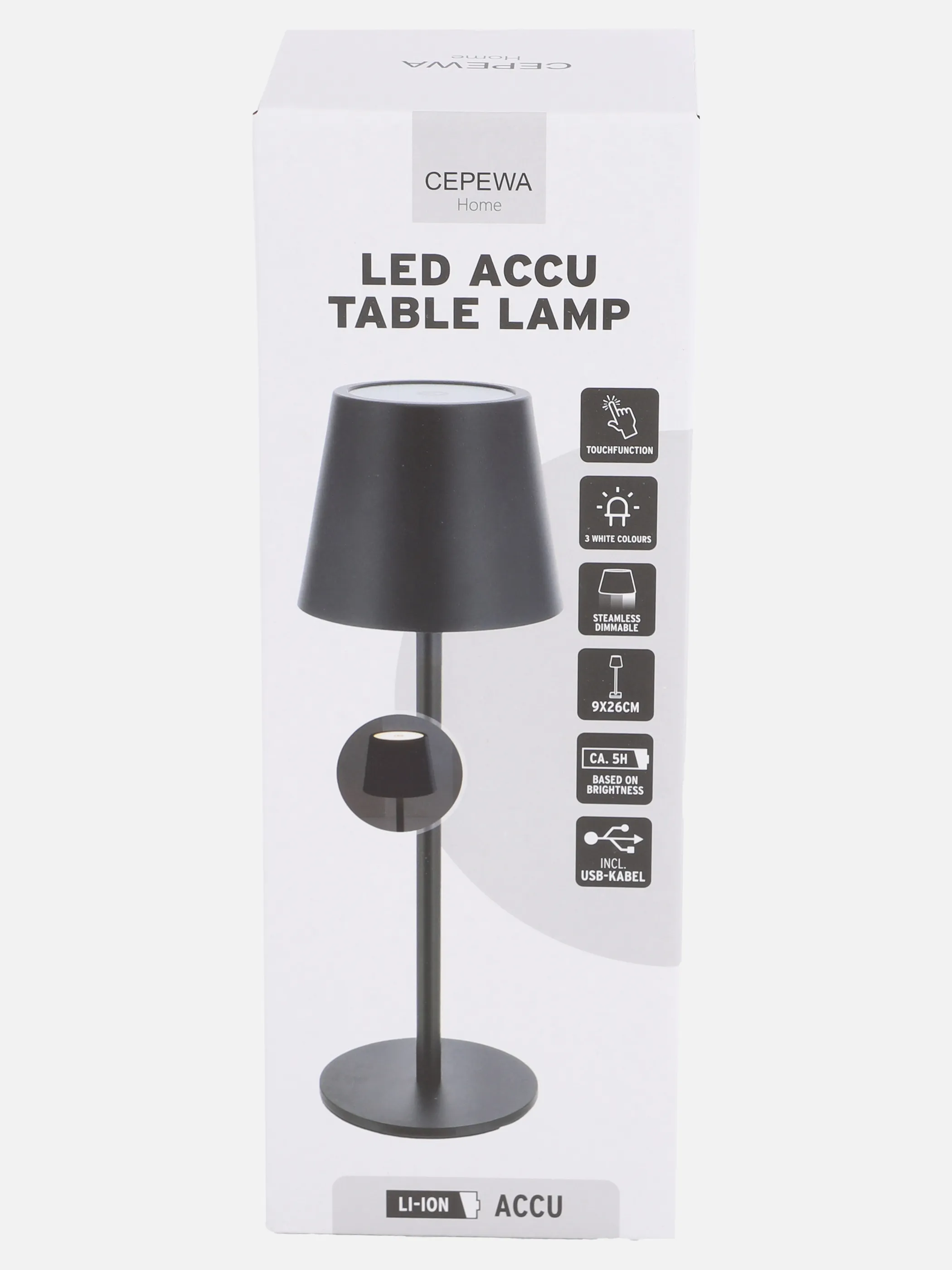 Deko Artikel LED Tischleuchte ca 27cm dimmb Schwarz 899498 SCHWARZ 3