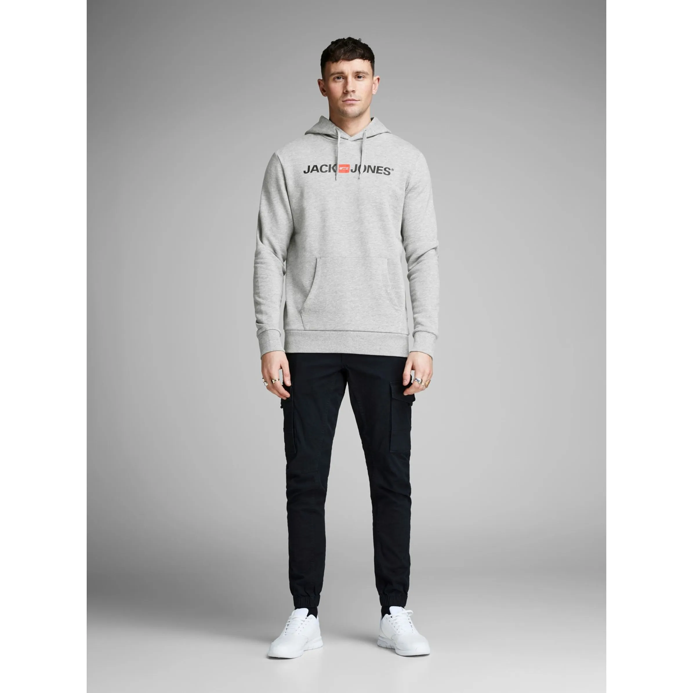 Jack Jones 12137054 JJECORP LOGO SWEAT HO Grau 805006 179085002 3