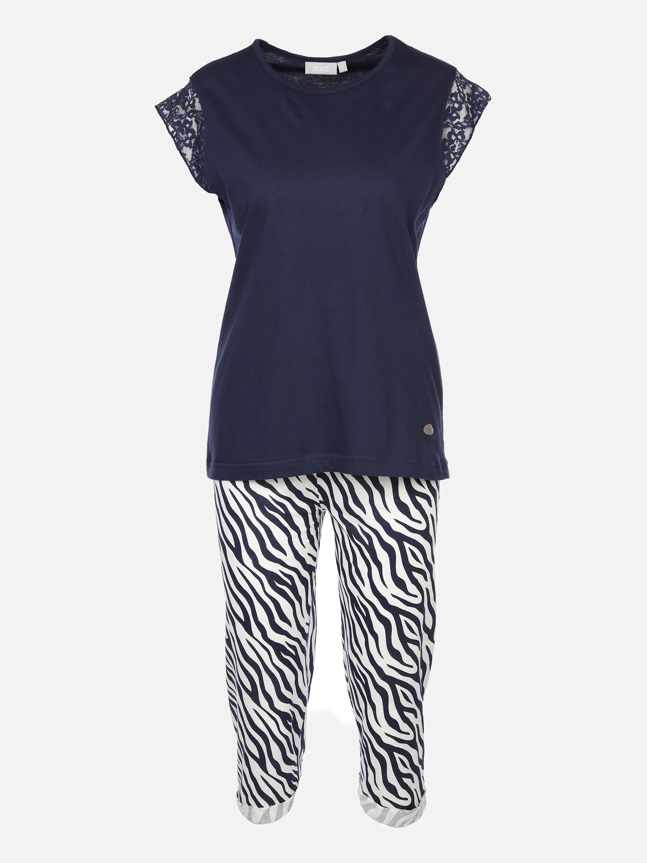 Sure Da Pyjama Spitzenshirt + 3/4 H Blau 873705 NAVY 1 Sure Da Pyjama Spitzenshirt + 3/4 H Blau 873705 NAVY 1