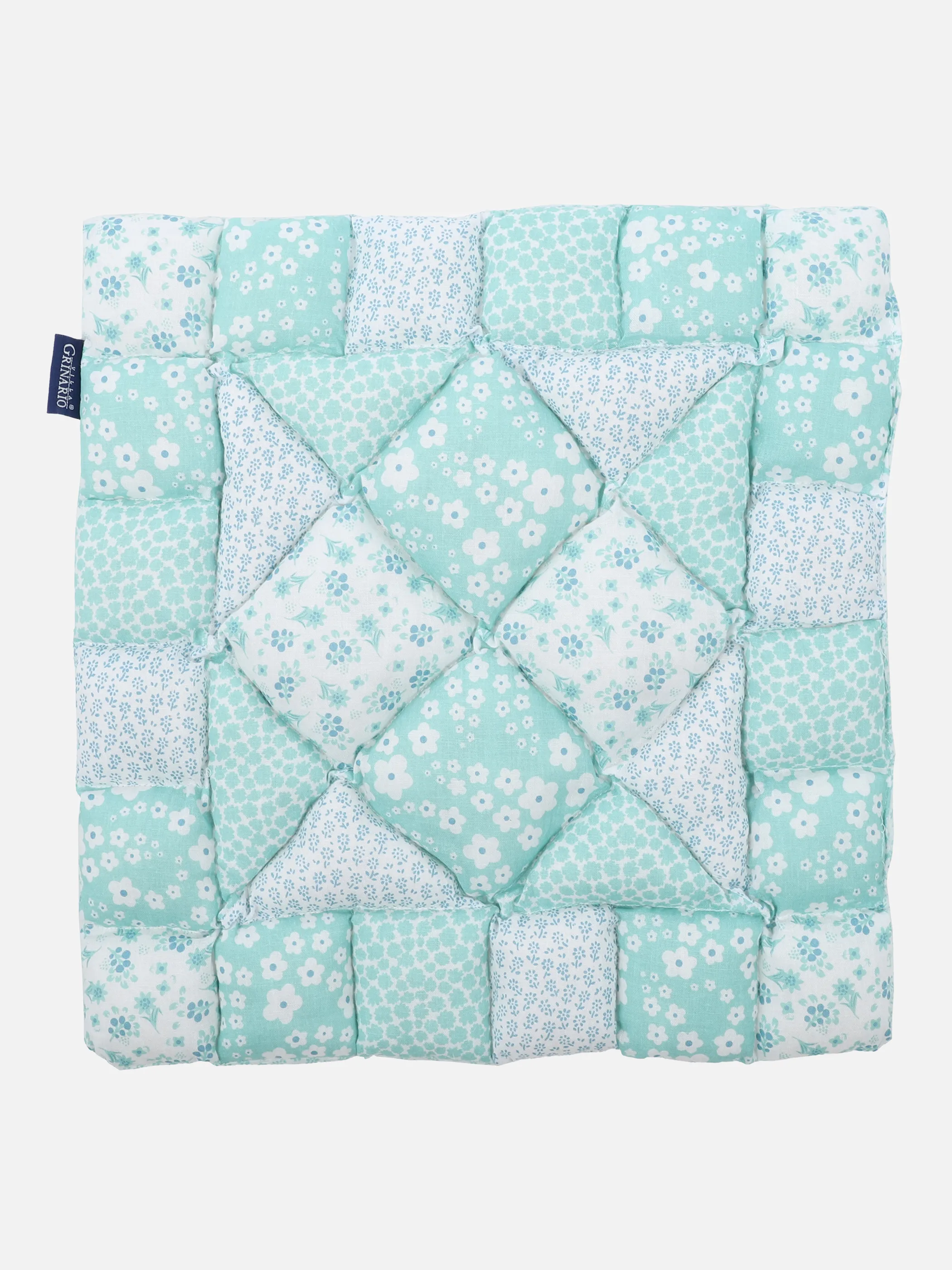 Villa Grinario Stuhlkissen Patchwork 40x40 Blau 865275 AQUA 1