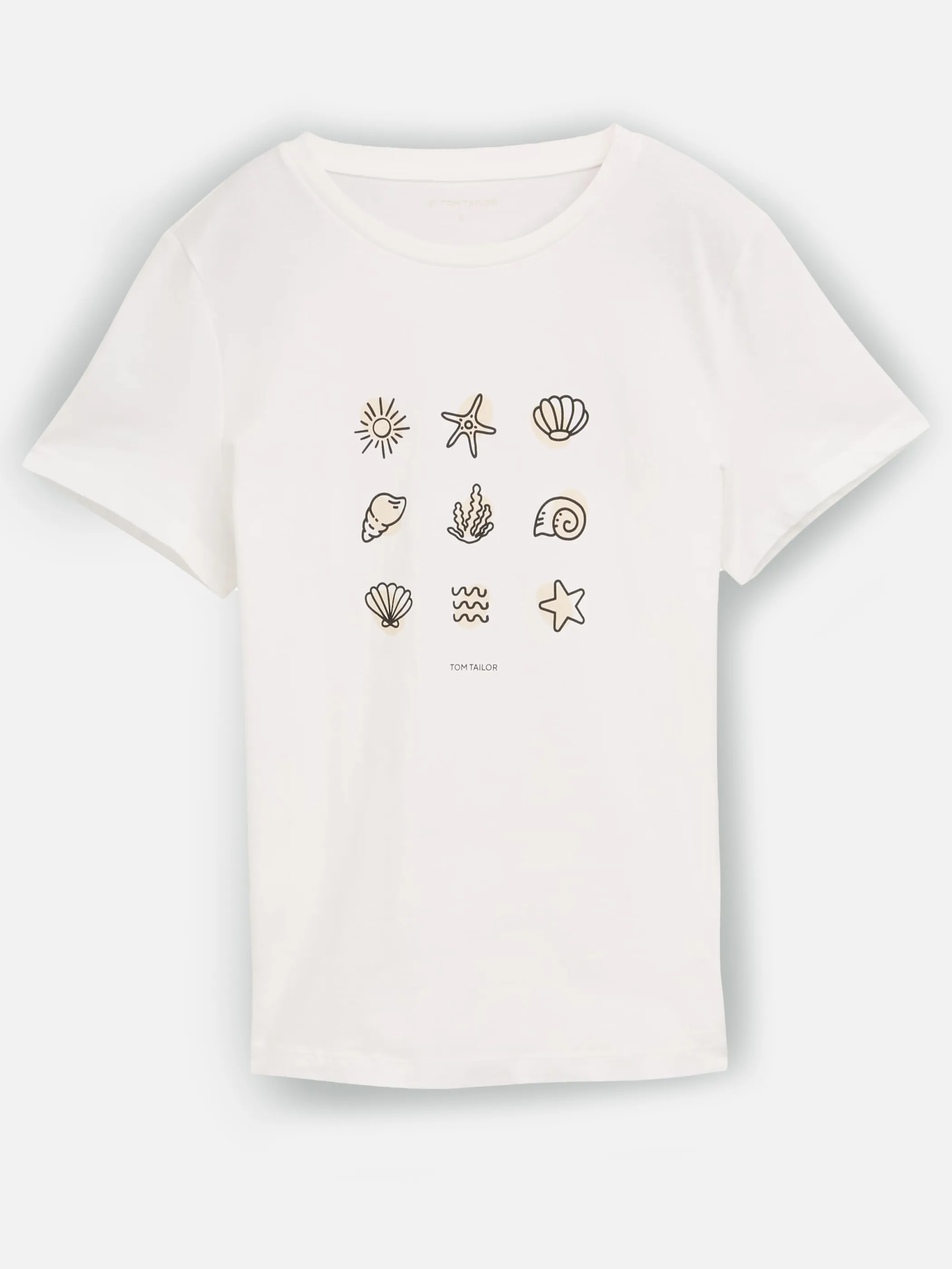 Tom Tailor 1046437 T-shirt basic with print Weiß 910035 10315 1