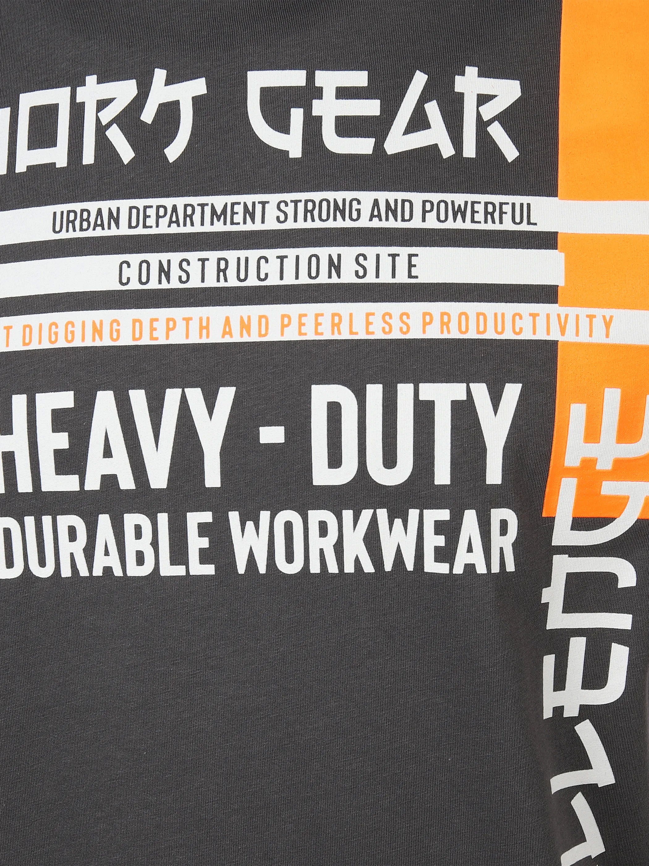 Worker He. T-Shirt 1/2 Arm print Grau 879104 GRAPHIT 3