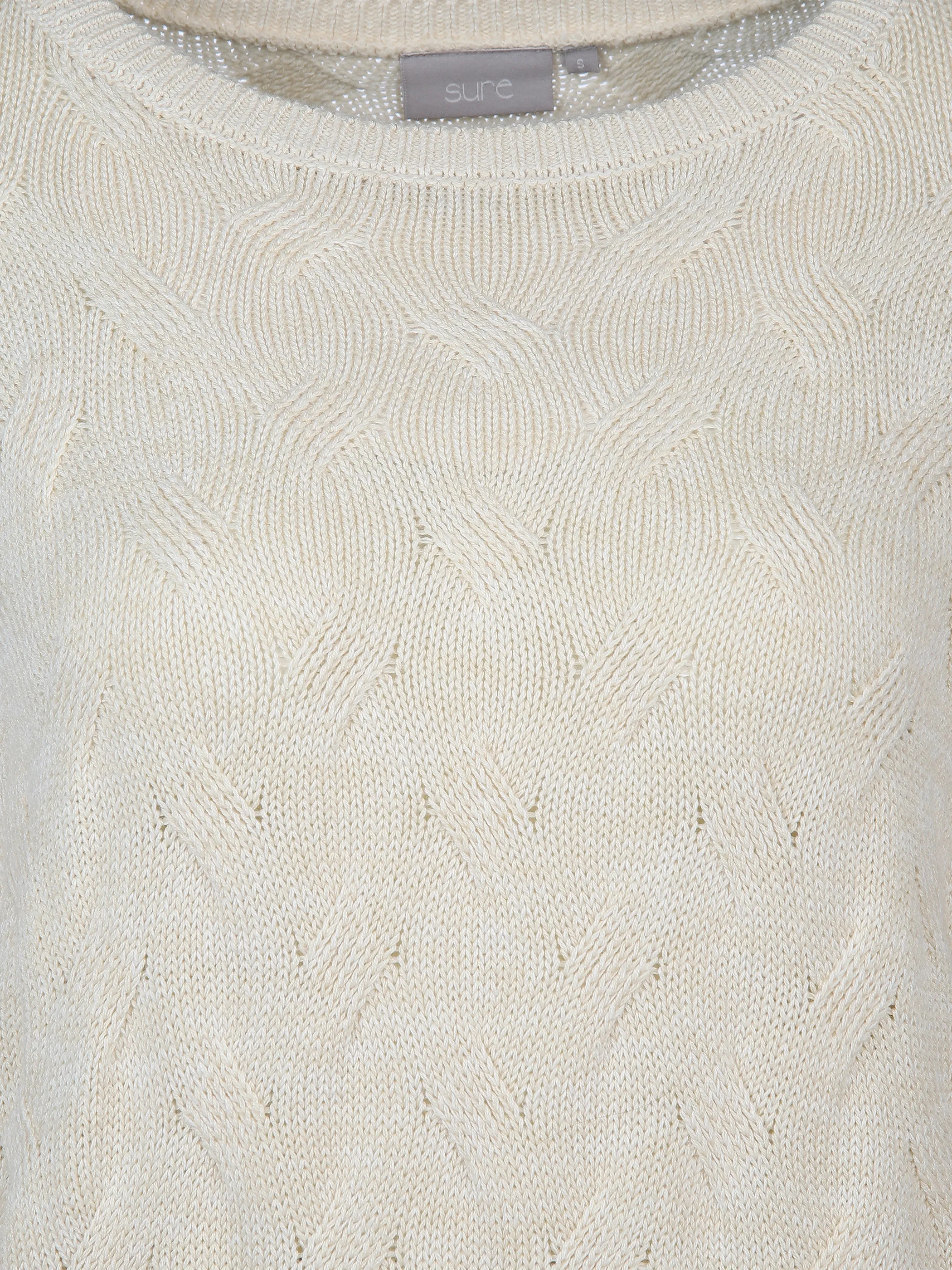 Sure Da-Pullover m. Zopfmuster Beige 896758 BEIGE 3