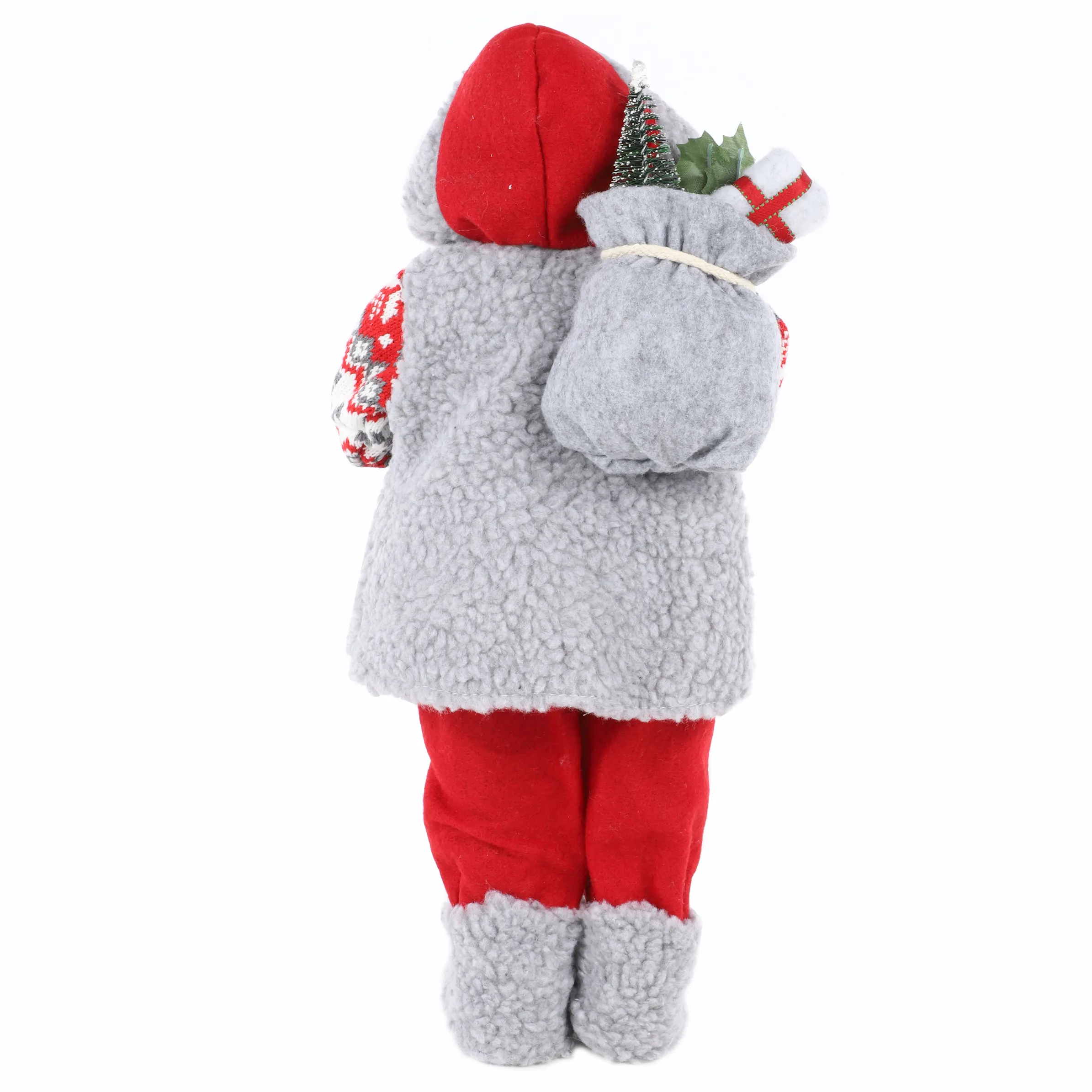 Weihnachten Weihnachtsmann stehend 46cm mi Grau 884043 GRAU/ROT 2