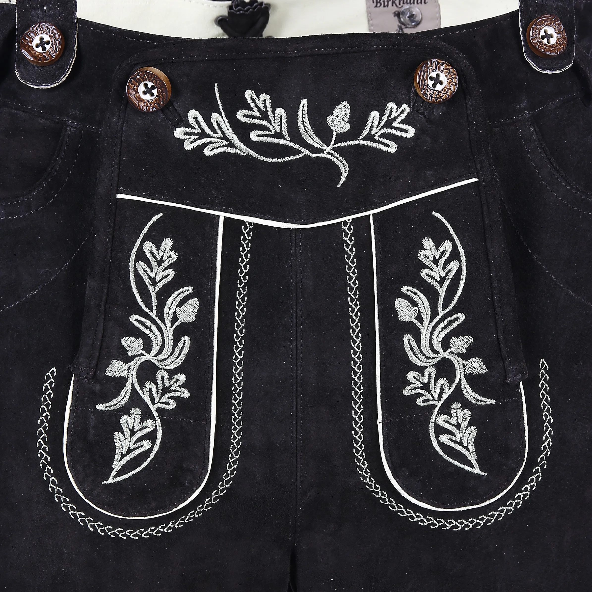 Birkhahn Mode und Tracht He-Echtledershort Kontrast Braun 792603 ESPRESSO 3