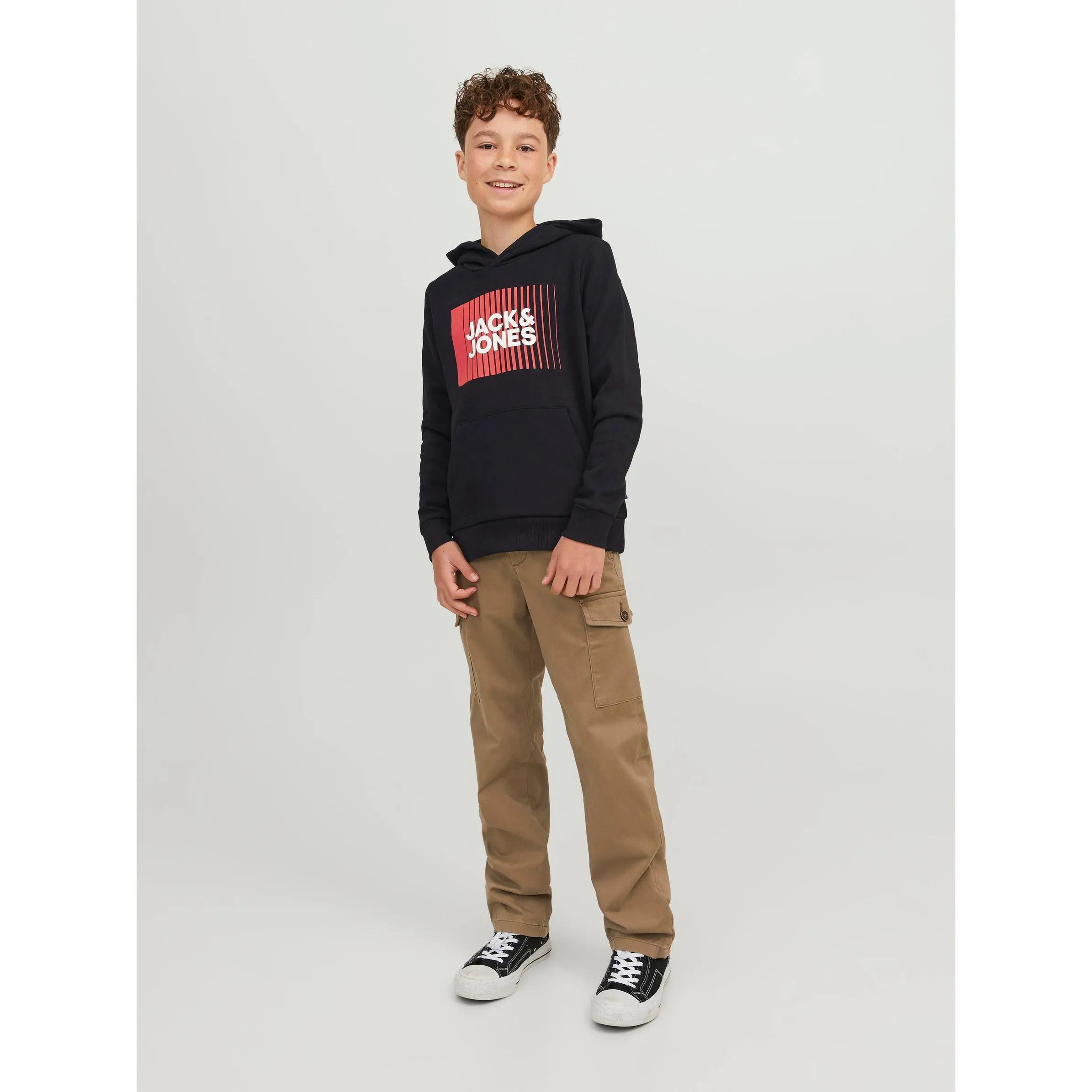 Jack&Jones Junior 12237459 JJECORP LOGO SWEAT HO Schwarz 879585 178012 4