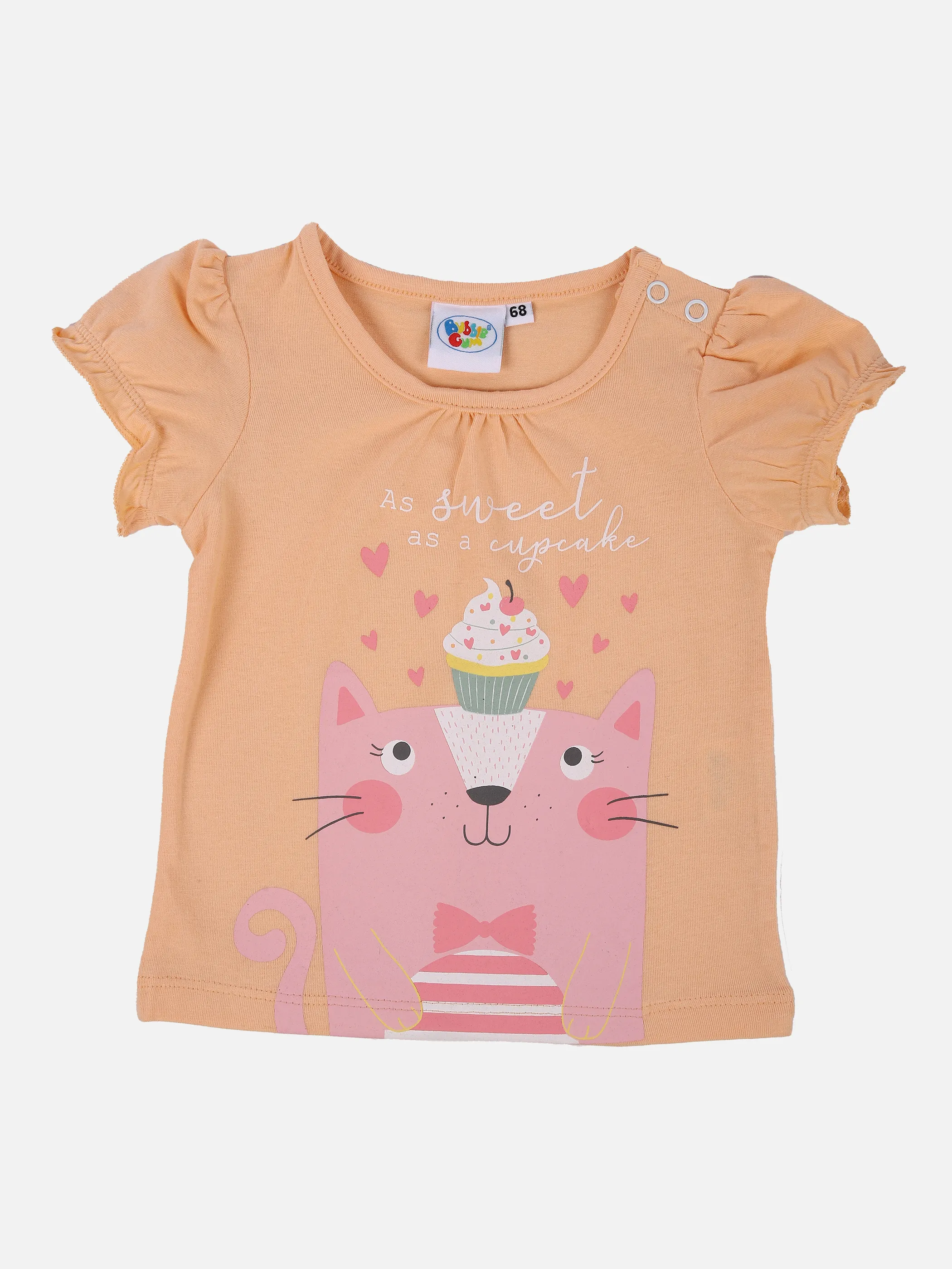 Bubble Gum BG TShirt apricot, Puffärmel Orange 851147 APRICOT 1