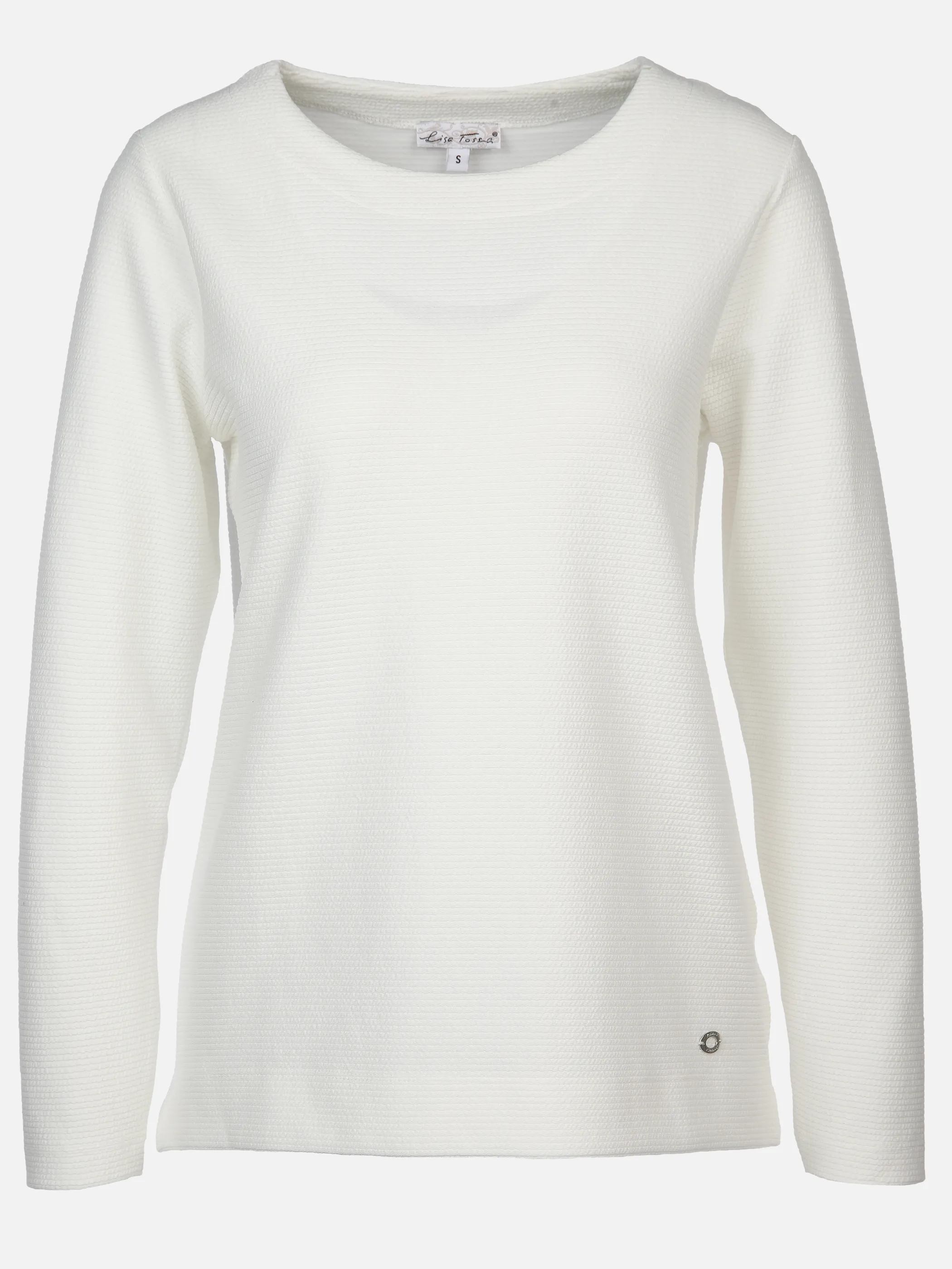 Lisa Tossa Da-Jacquard-Sweatshirt Rundhal Weiß 849246 OFFWHITE 1