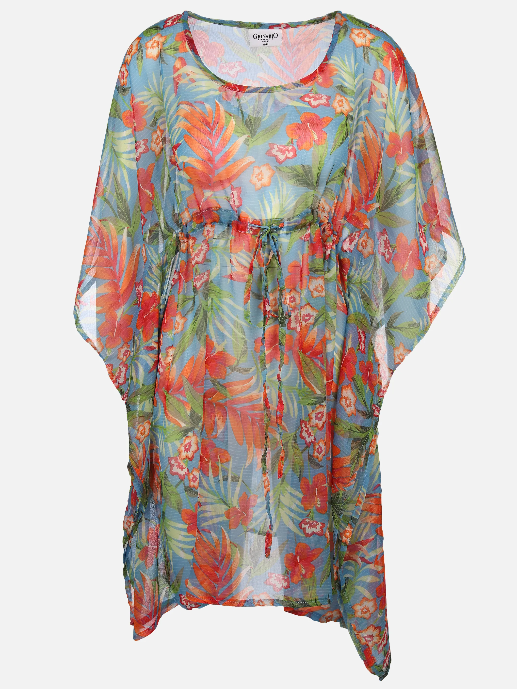 Grinario Sports Da-Strand-Tunika mit Druck Blau 890123 FLOWER 1 Grinario Sports Da-Strand-Tunika mit Druck Blau 890123 FLOWER 1