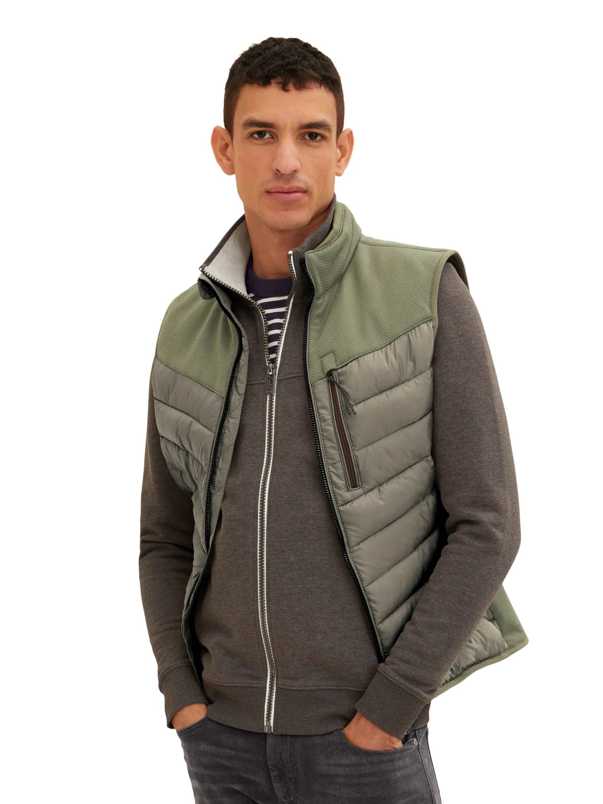 Tom Tailor 1034435 hybrid vest Grün 872262 10415 4