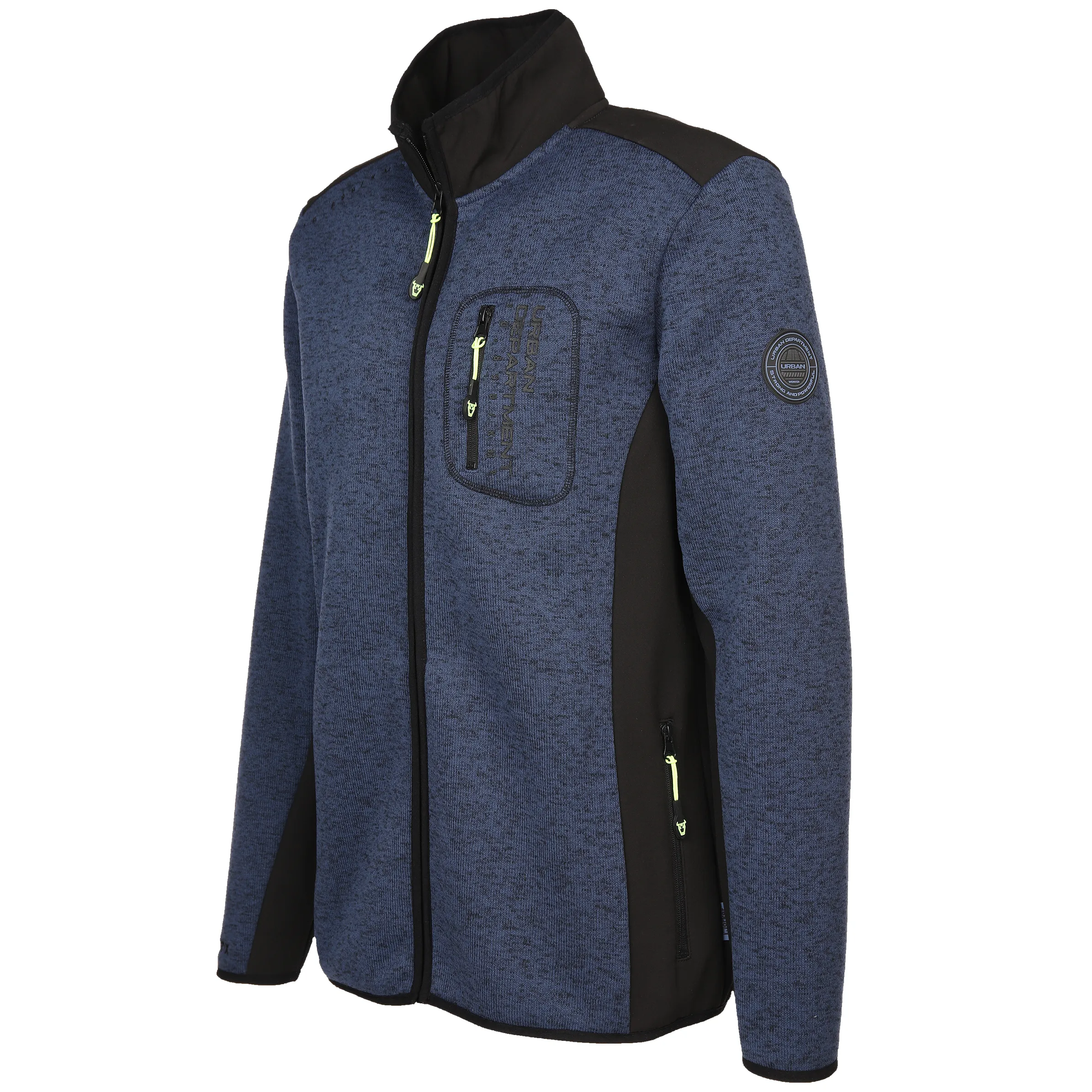 Worker He. Strickfleecejacke neon Blau 867036 NAVY MEL 3