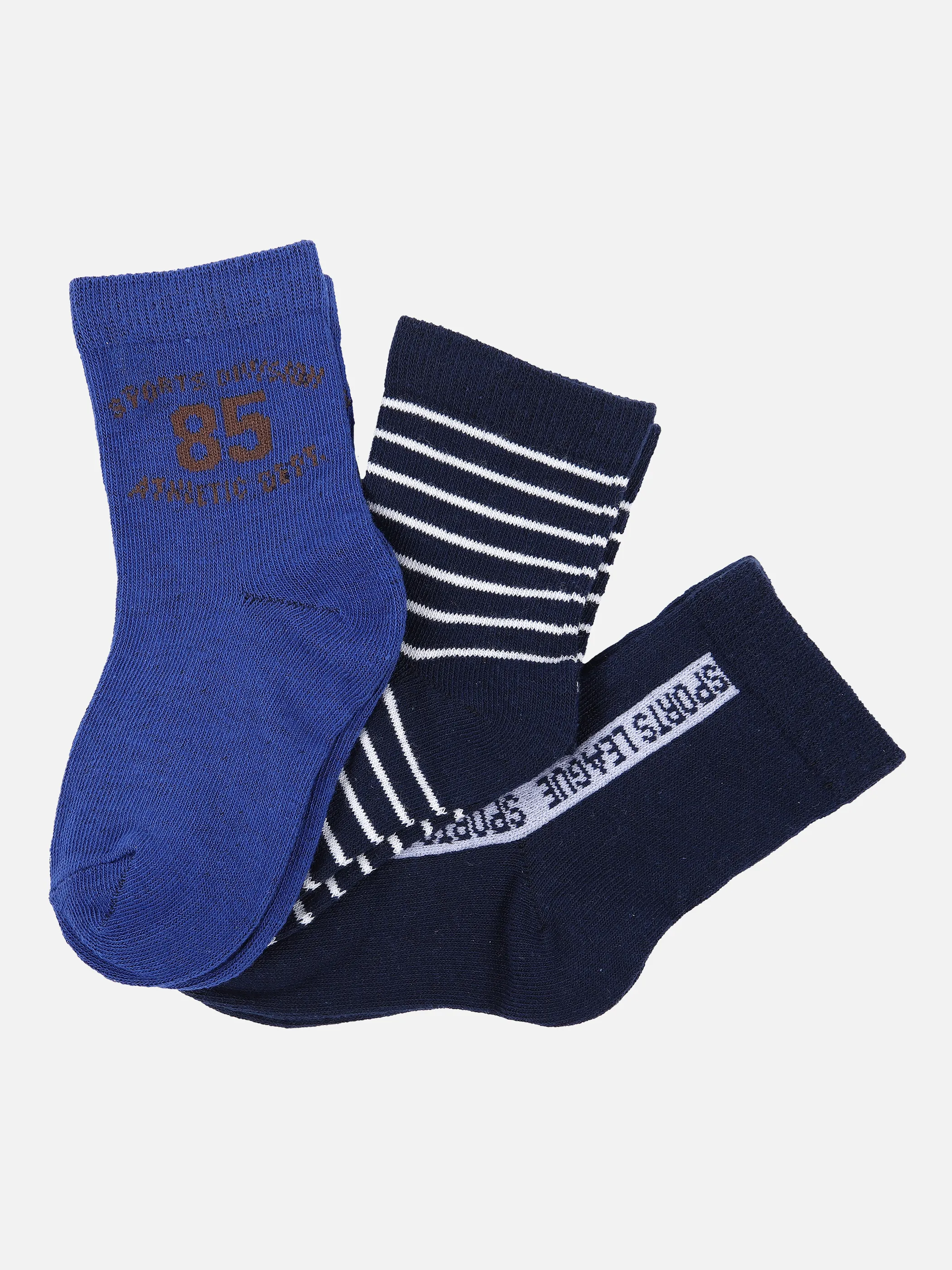 Stop + Go Mini Boys Socken 3er Pack Hubs Blau 851440 NAVY/GREY 1