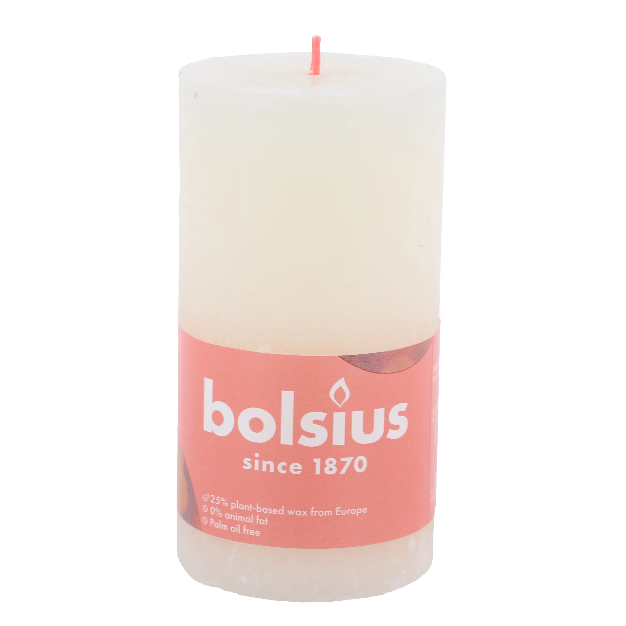 bolsius Stumpenkerze Rustik 138/68mm Weiß 886513 PERLE 1