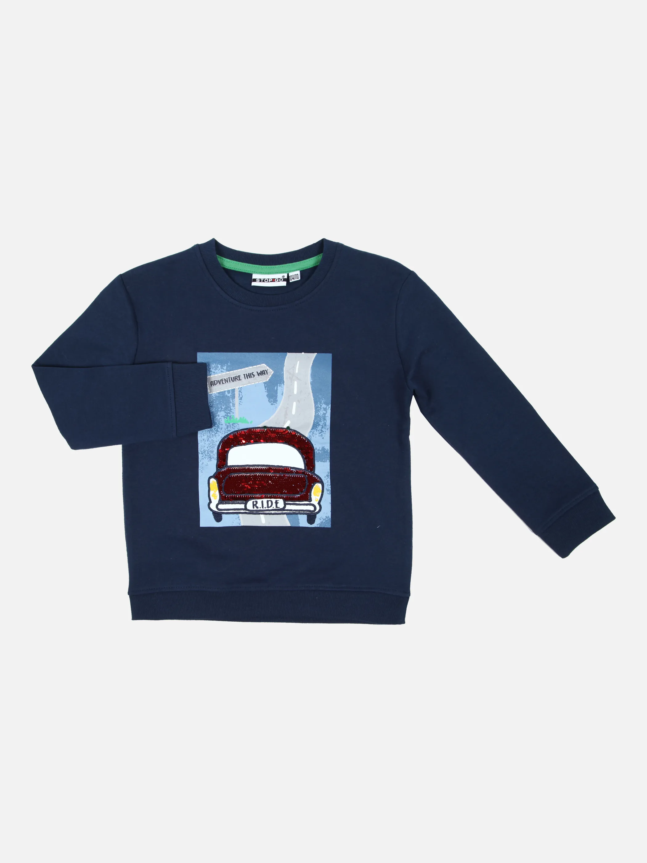 Stop + Go MB Sweatshirt in blau mit Blau 856093 BLAU 1 Stop + Go MB Sweatshirt in blau mit Blau 856093 BLAU 1