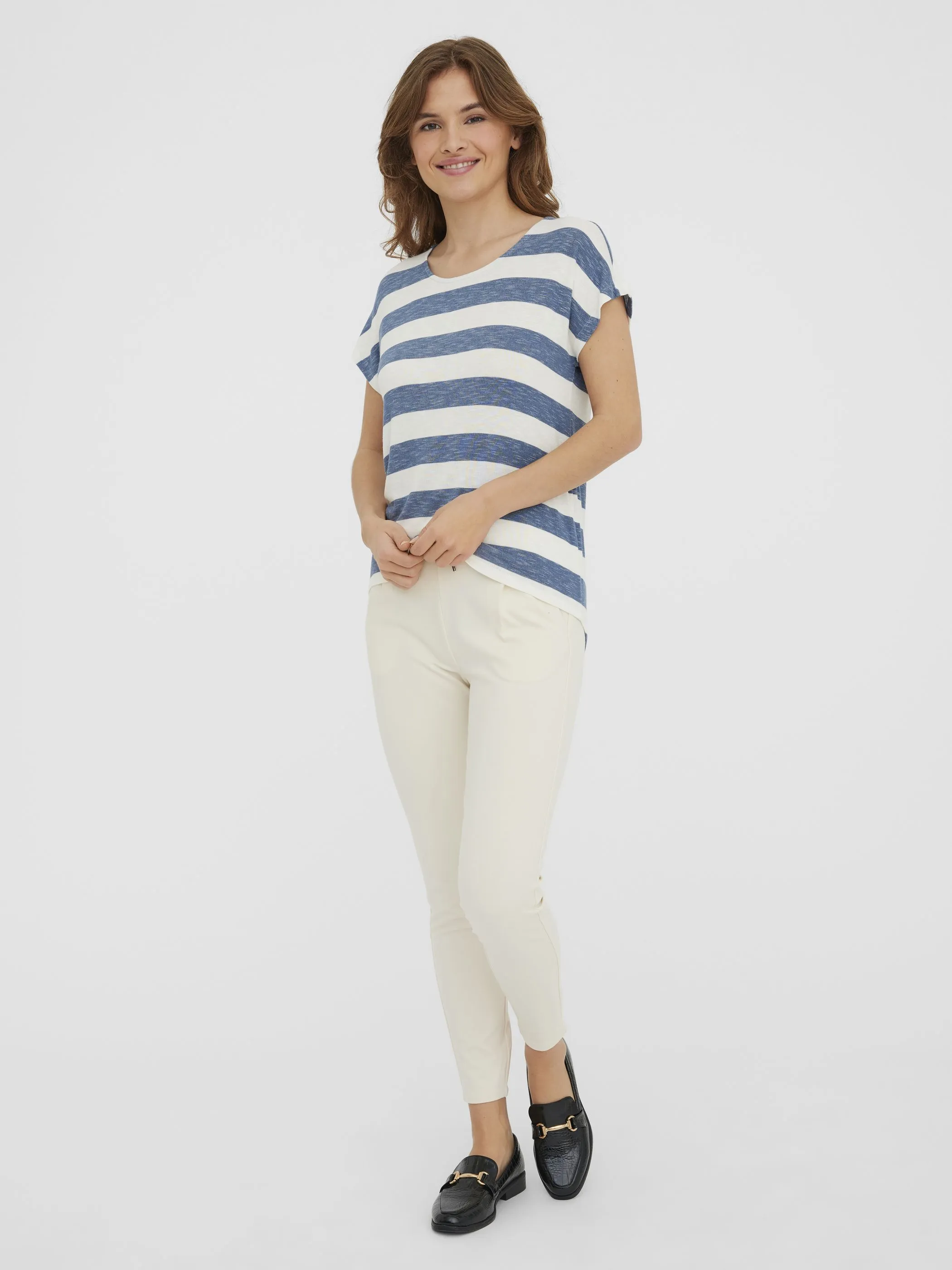 Vero Moda 10190017 VMWIDE STRIPE S/L TOP Blau 829850 189259021 4