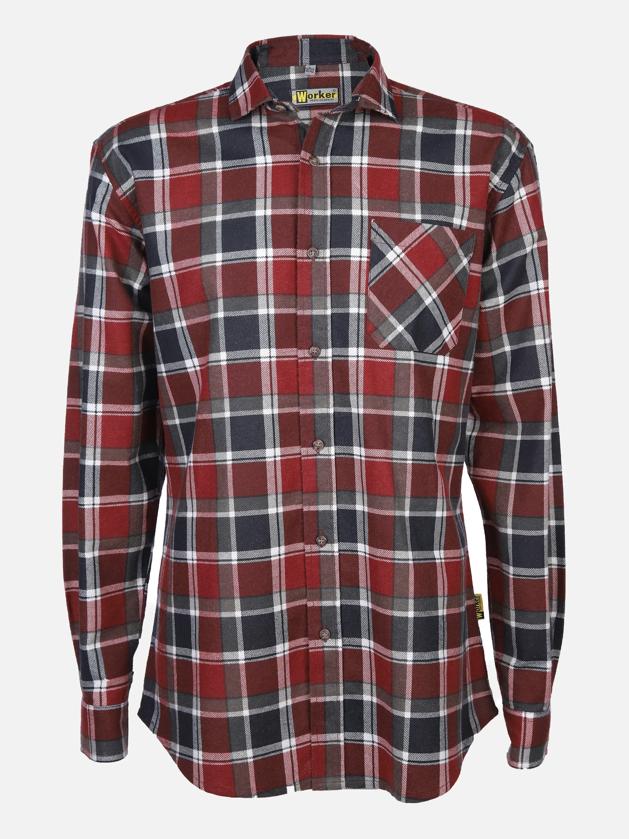 Worker He. Flanellhemd 1/1 Arm Basic Rot 867873 RED/NAVY 1 Worker He. Flanellhemd 1/1 Arm Basic Rot 867873 RED/NAVY 1