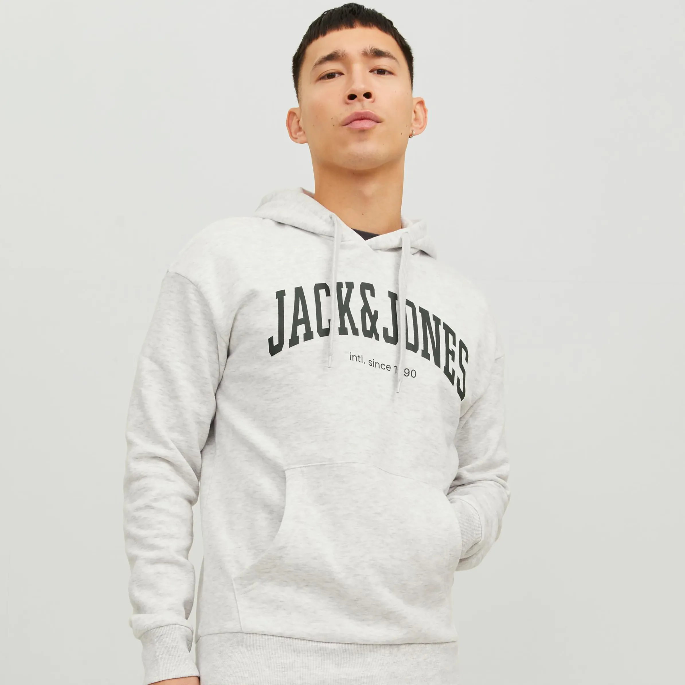 Jack Jones 12236513 JJEJOSH SWEAT HOOD NO Weiß 878868 200349 4