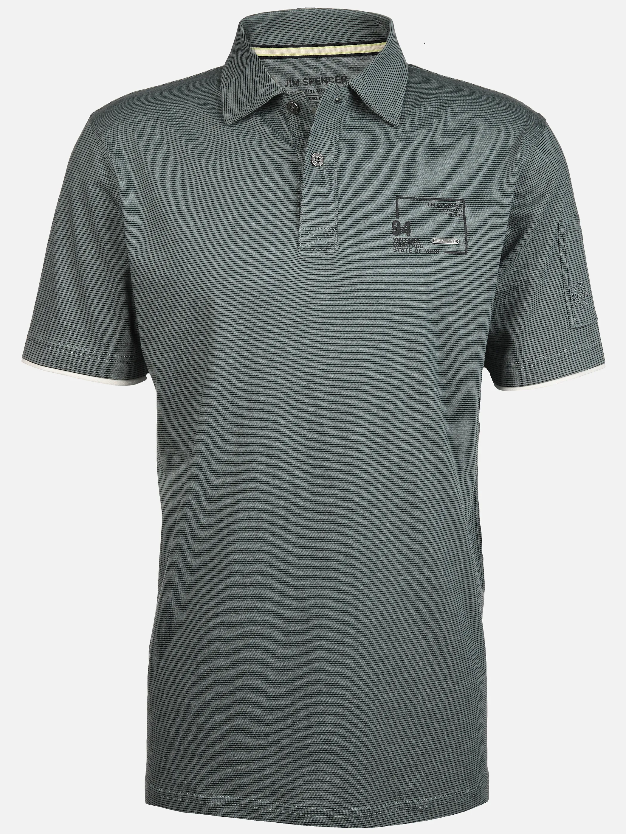 Jim Spencer He. Poloshirt 1/2 Arm fineliner Grün 894943 MINT 1