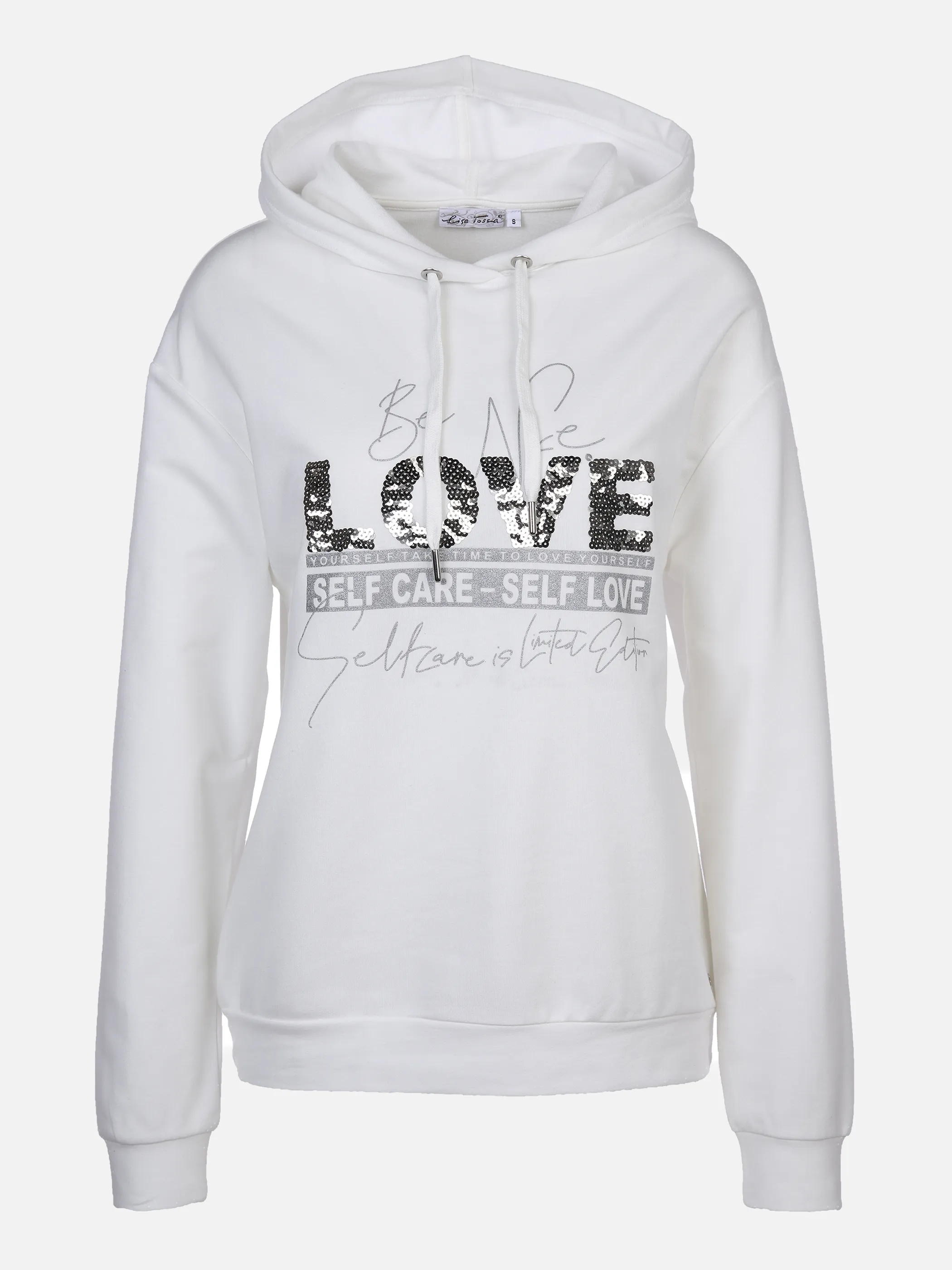 Damen Hoodie mit Pailletten und | | | Glitzerprint 877908-offwhite OFFWHITE noSize