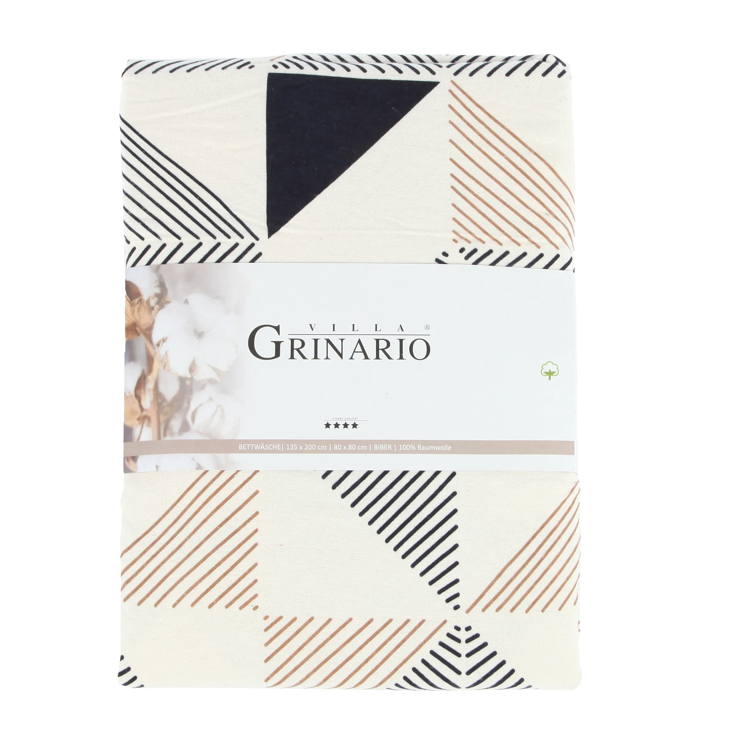 Villa Grinario Biber Bettwäsch flanell AOP Weiß 882059 OFFWHITE 2