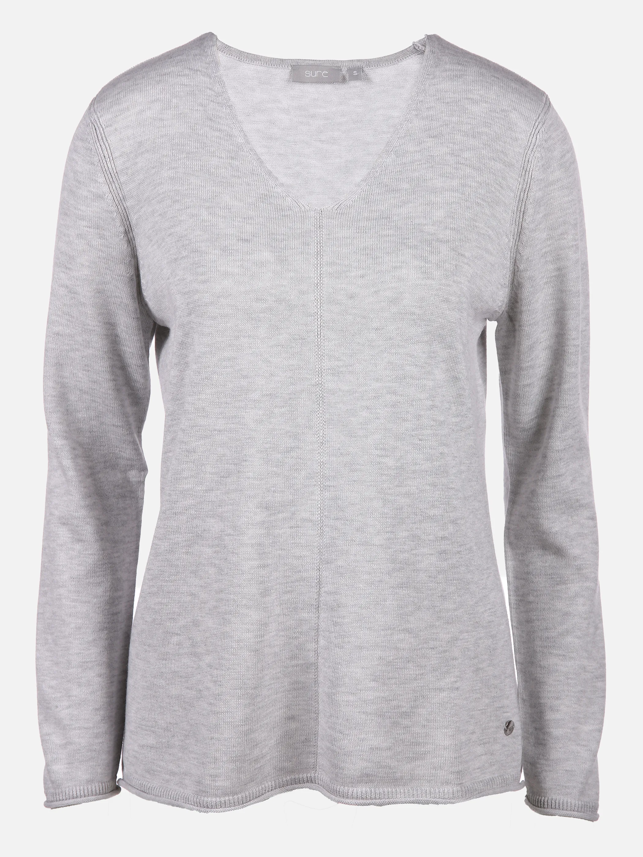 Sure Da-Pullover V-Ausschnitt Grau 850609 LT. GREY M 1