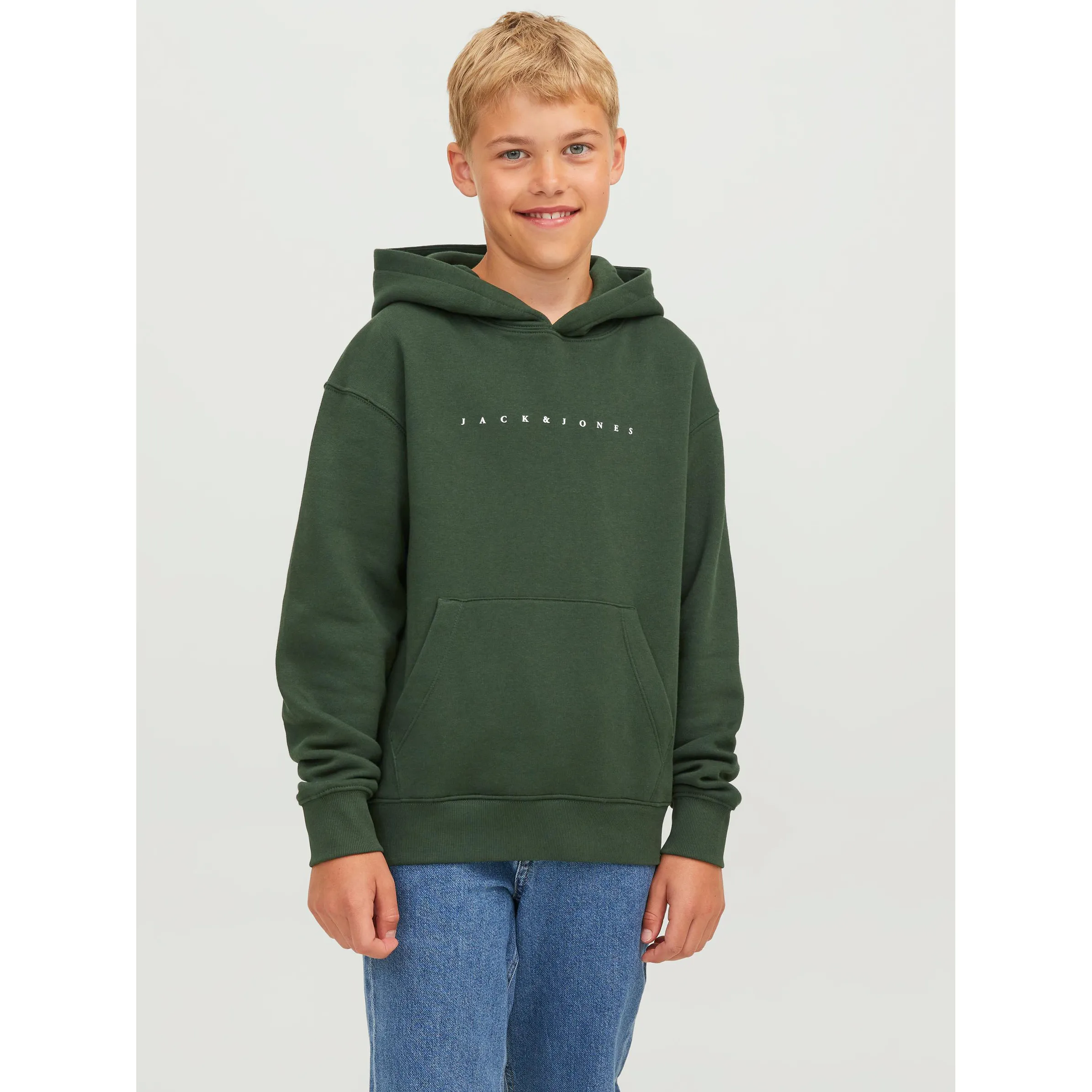 Jack&Jones Junior 12237468 JJESTAR JJ SWEAT HOOD Grün 879587 176243001 1