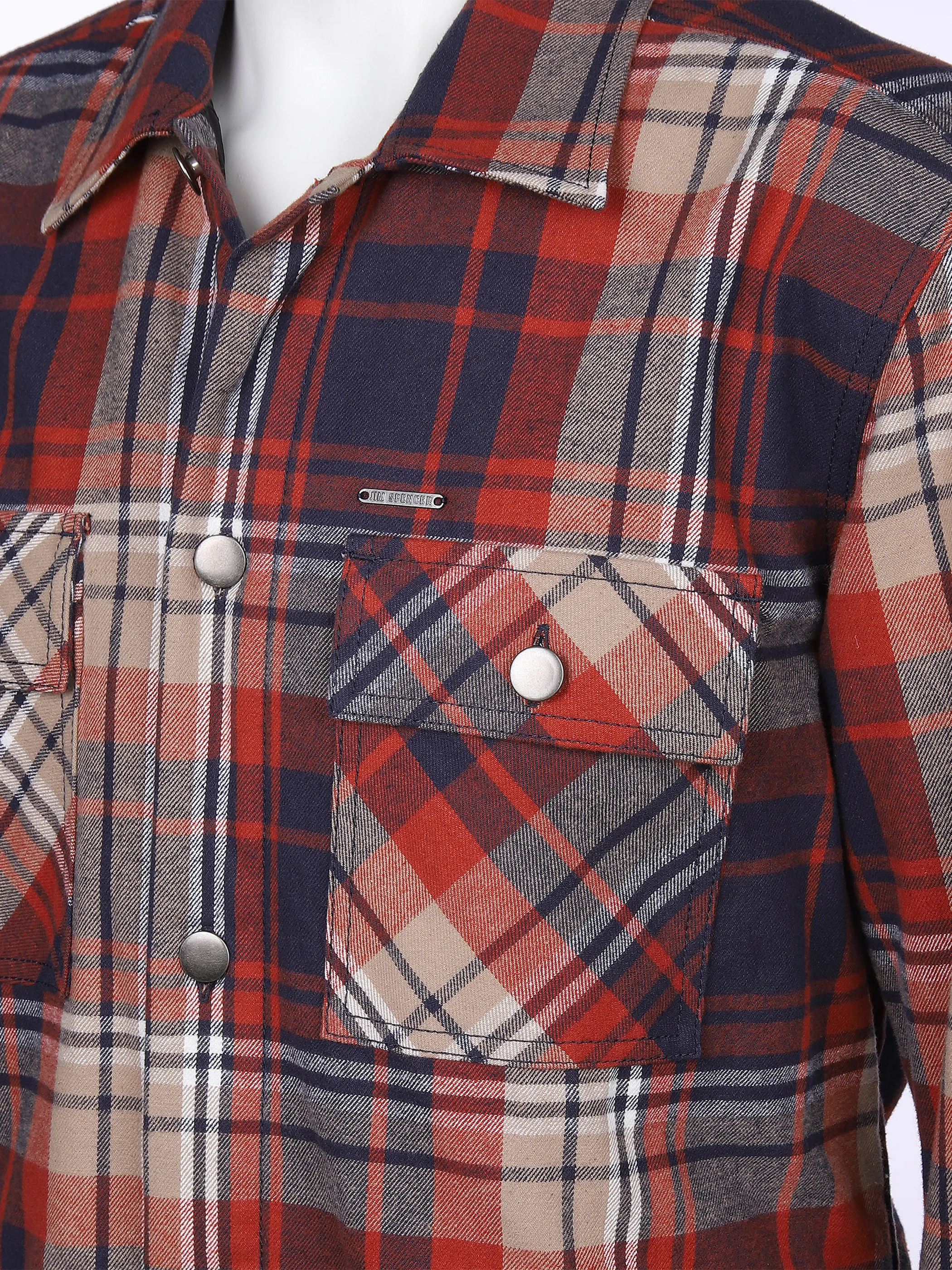 Jim Spencer He. Overshirt Flanell Orange 867881 ORANGE 3 Jim Spencer He. Overshirt Flanell Orange 867881 ORANGE 3