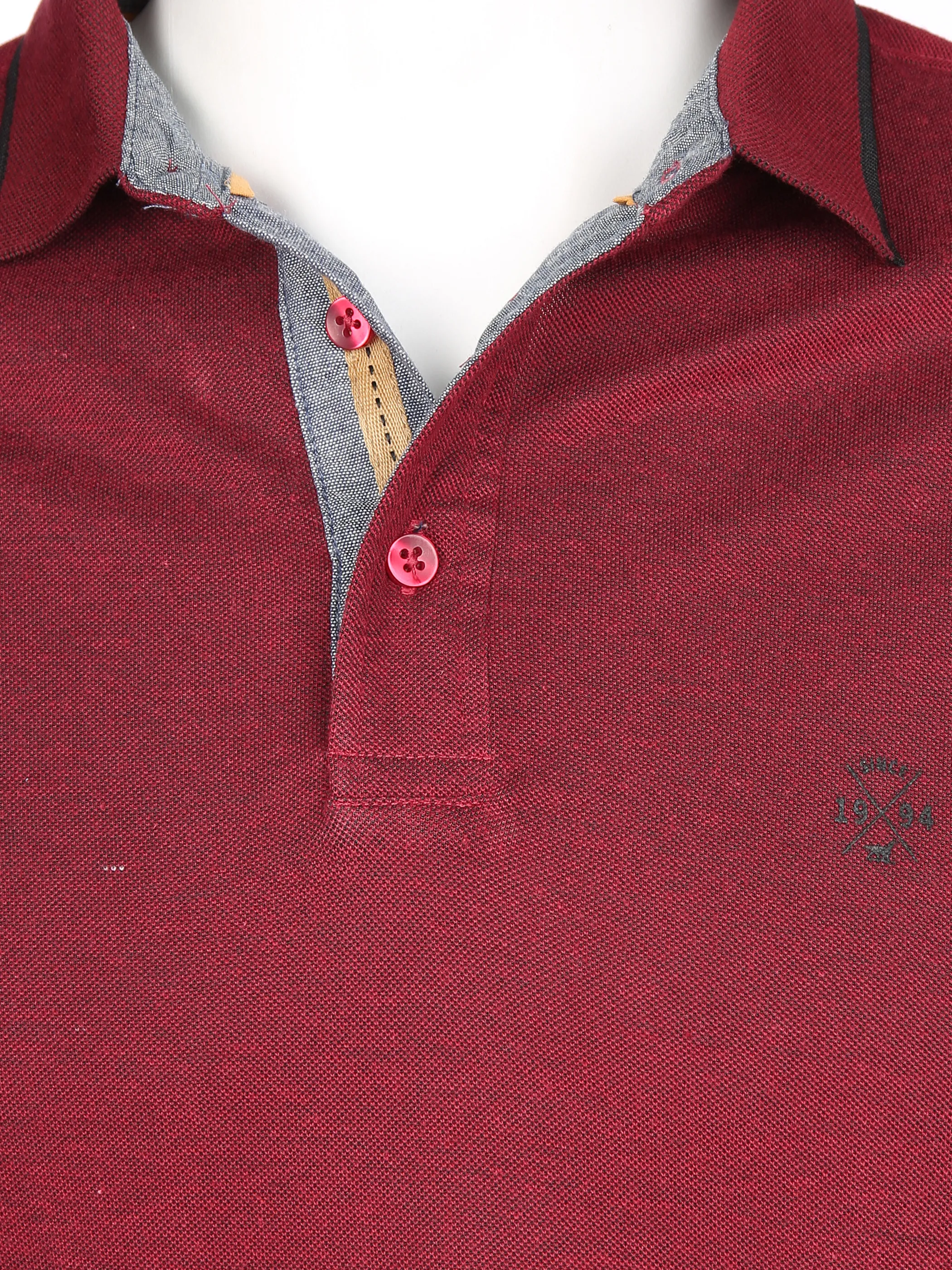 Jim Spencer He. Poloshirt 1/1 Arm meliert Rot 857079 DK RED 3