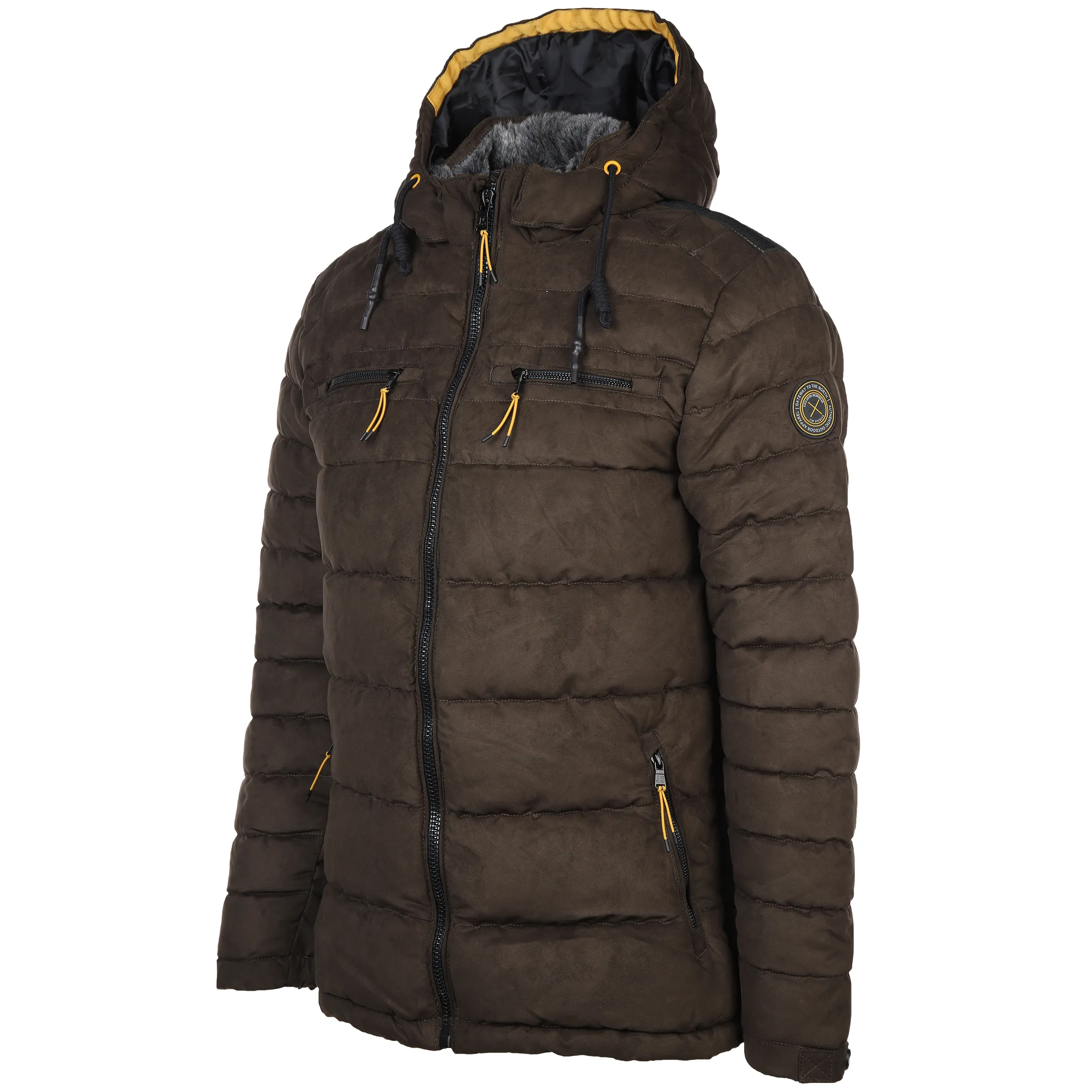 Jim Spencer He. Velour-Steppjacke Kapuze Grün 880619 KHAKI 3 Jim Spencer He. Velour-Steppjacke Kapuze Grün 880619 KHAKI 3
