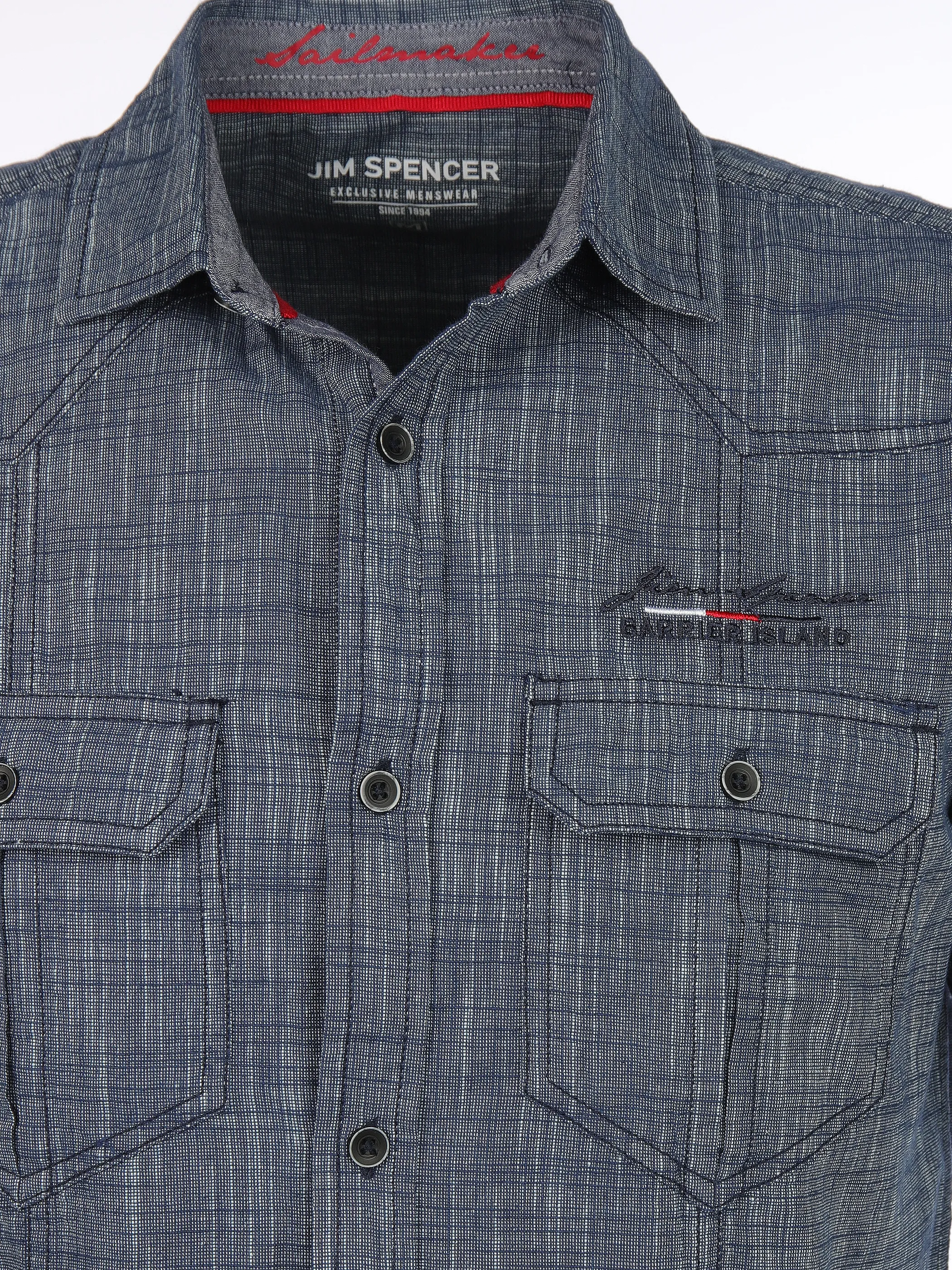 Jim Spencer He. Freizeithemd 1/2 Arm slub Blau 906578 JEANSBLUE 3 Jim Spencer He. Freizeithemd 1/2 Arm slub Blau 906578 JEANSBLUE 3
