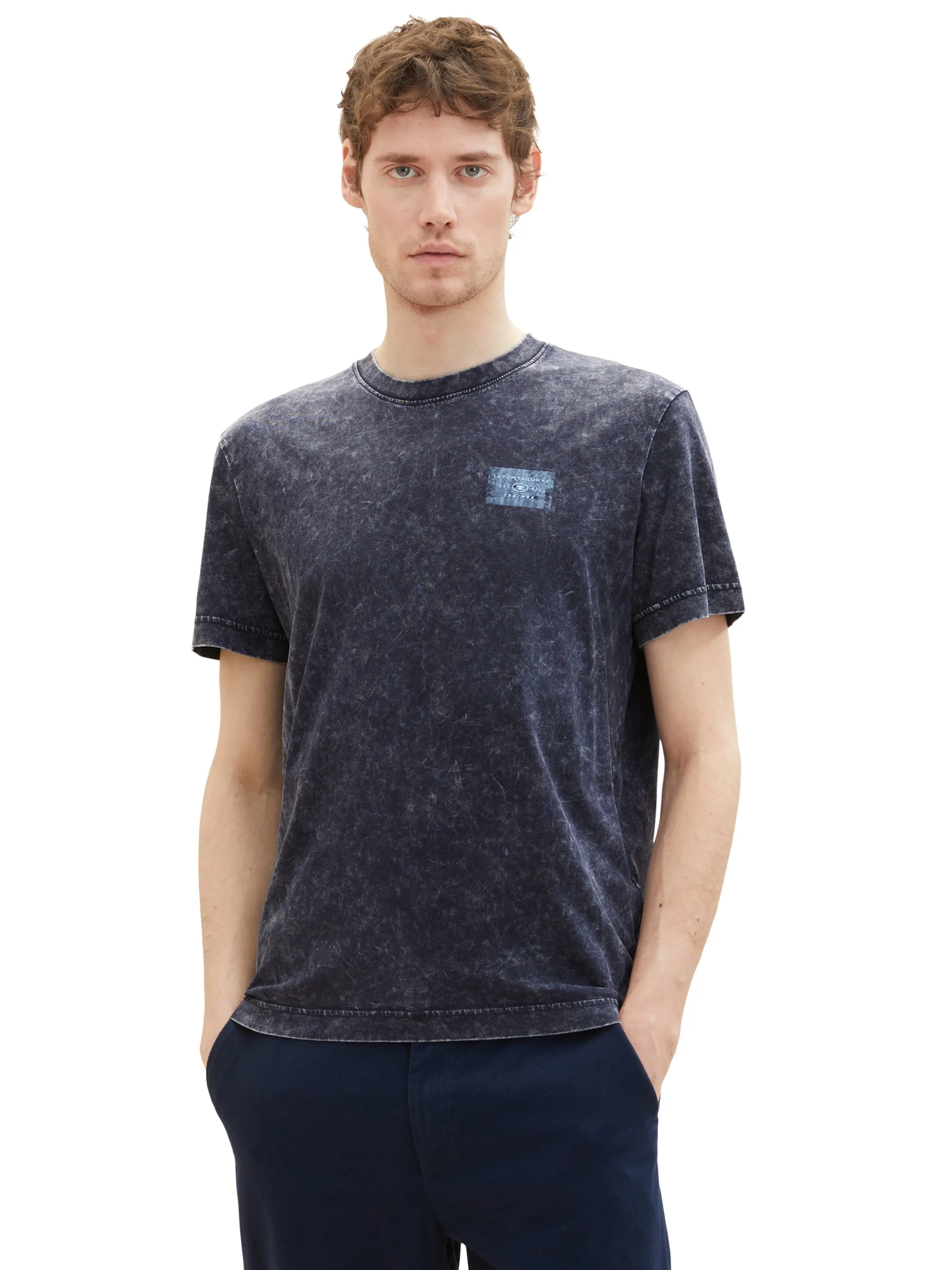Tom Tailor 1036431 washed t-shirt with print Blau 880536 10668 4