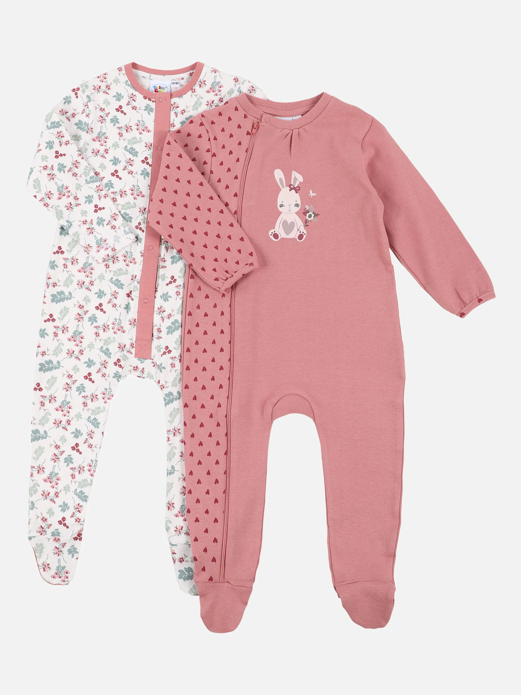 Bubble Gum BG Pyjama 2er Set mit Fuß Rosa 871282 ROSE 1